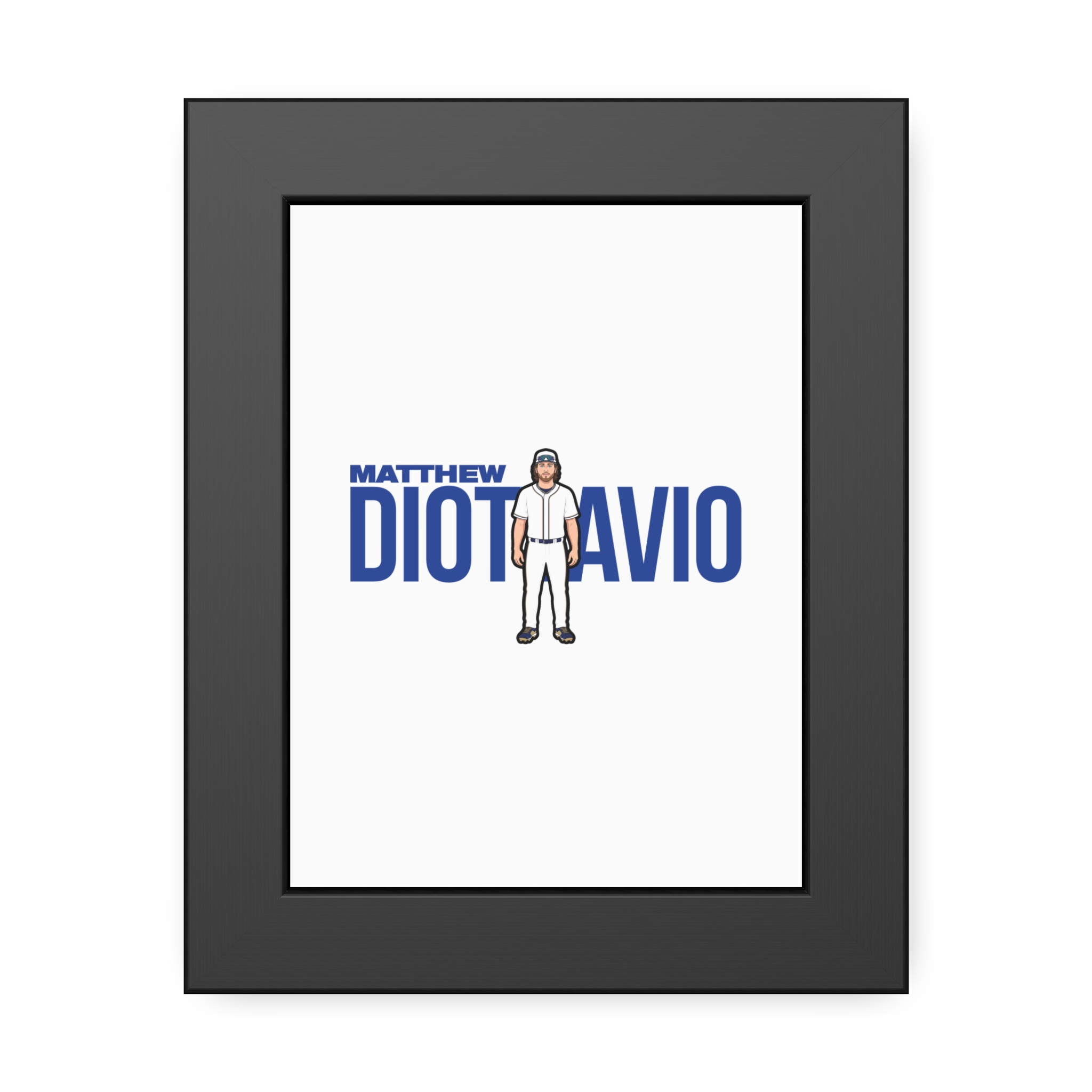 Framed Poster — character_player_name in Black