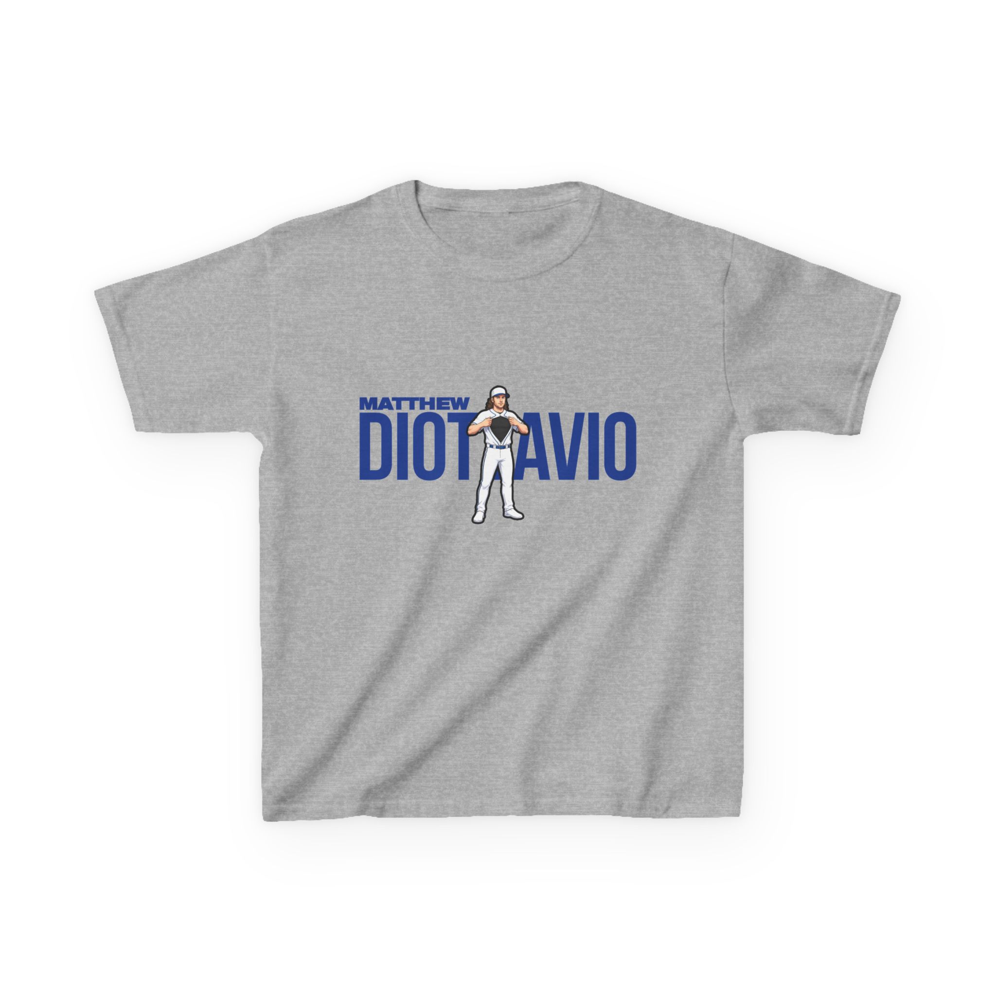 Youth Tee — character_player_name in Grey