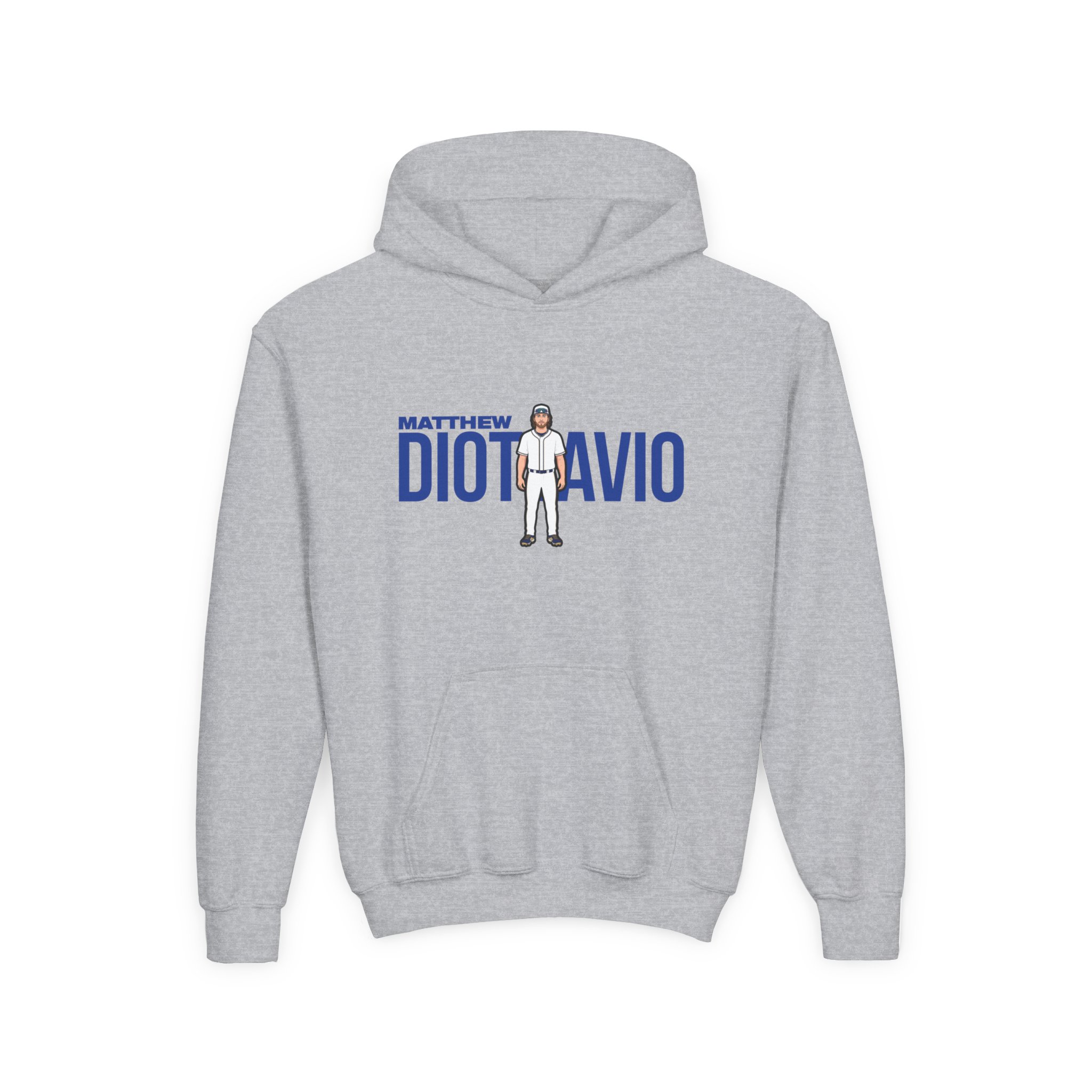 Youth Hoodie — character_player_name in Grey