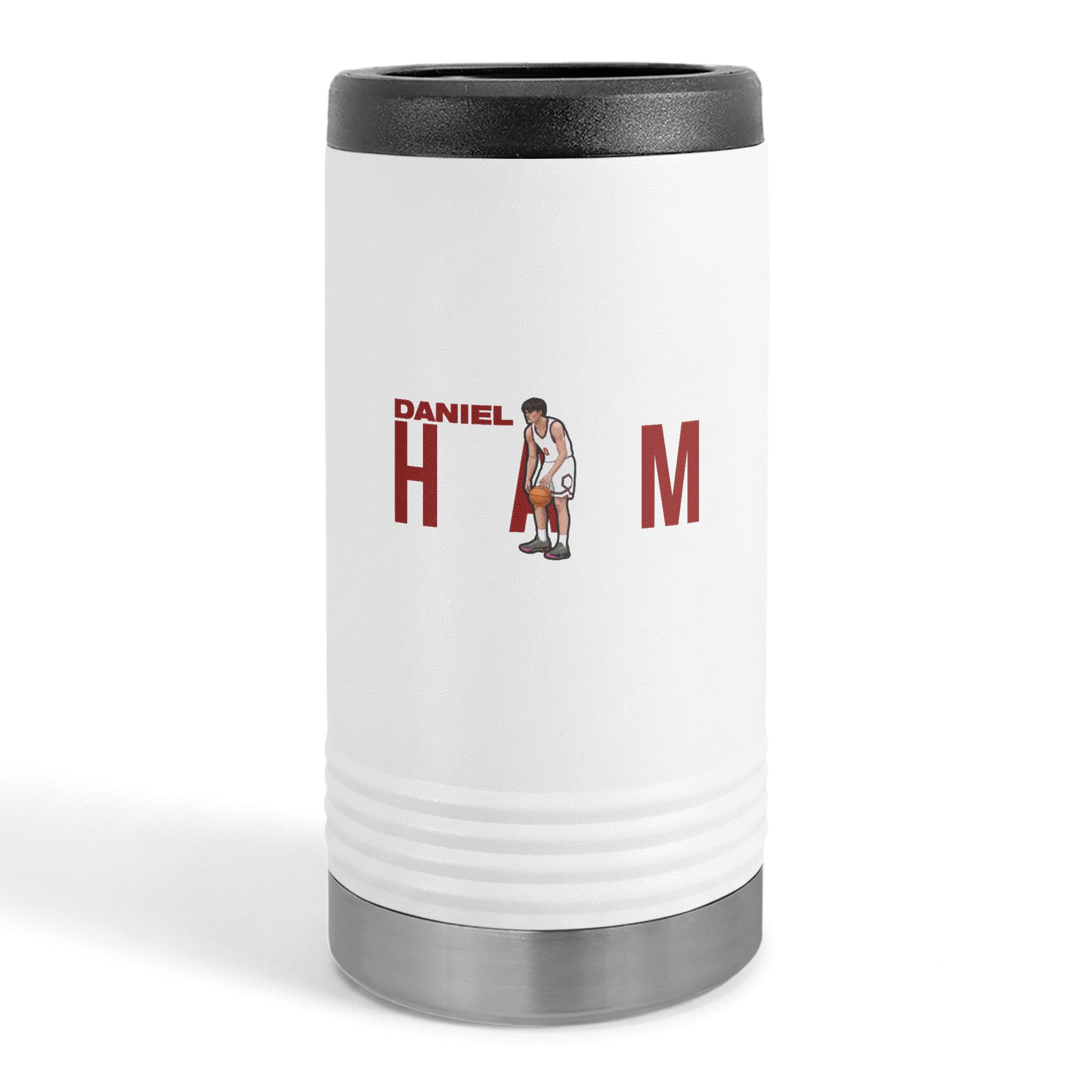 Slim Stainless Can Cooler — character_player_name in White