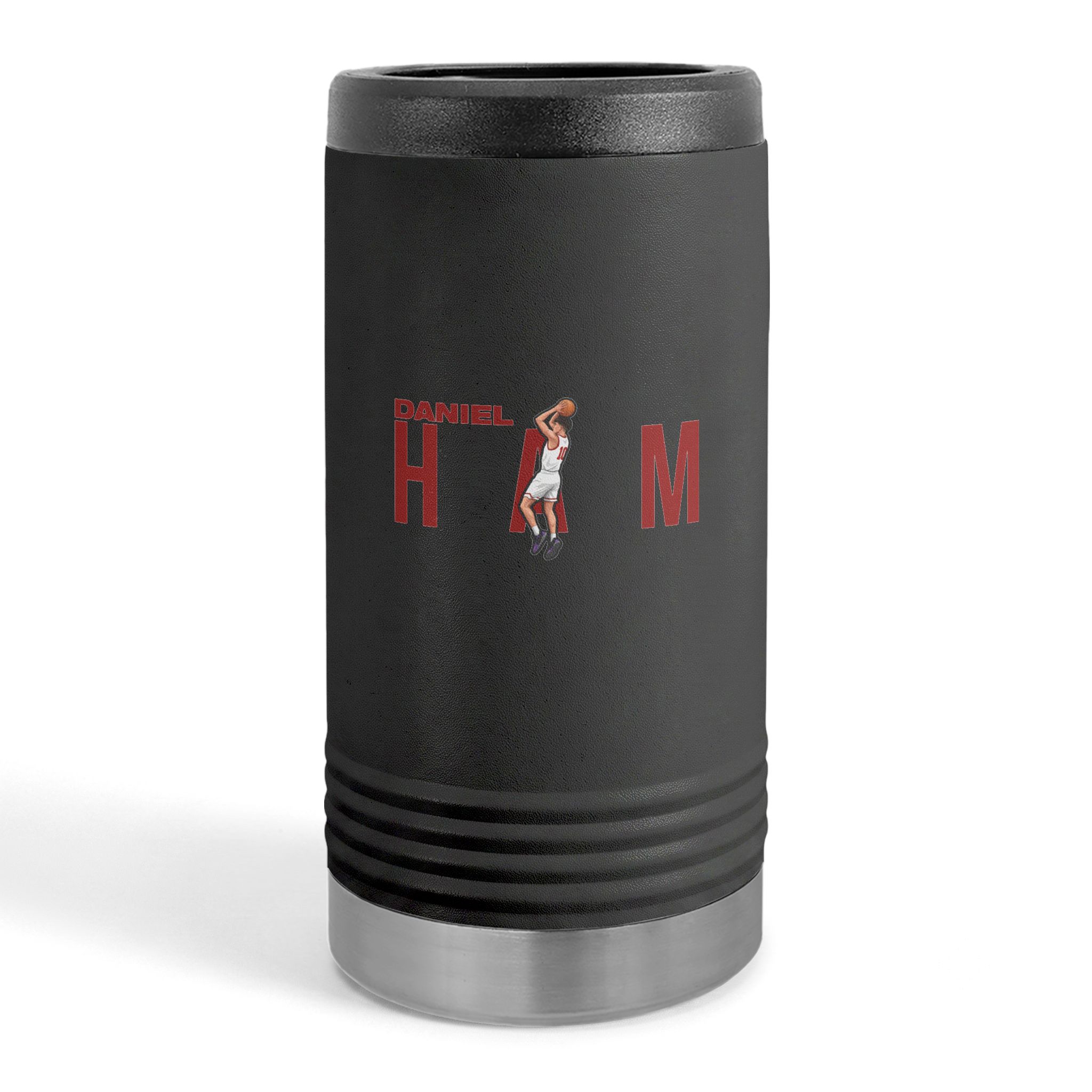 Slim Stainless Can Cooler — character_player_name in Black