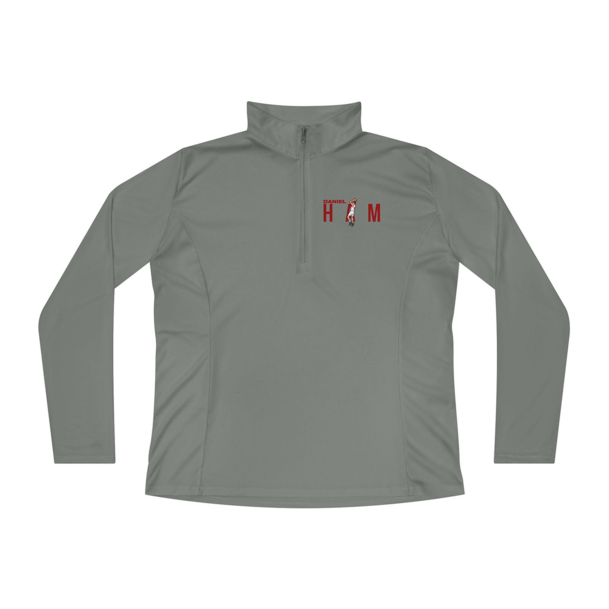 Women's Q-Zip Pullover — character_player_name in Grey