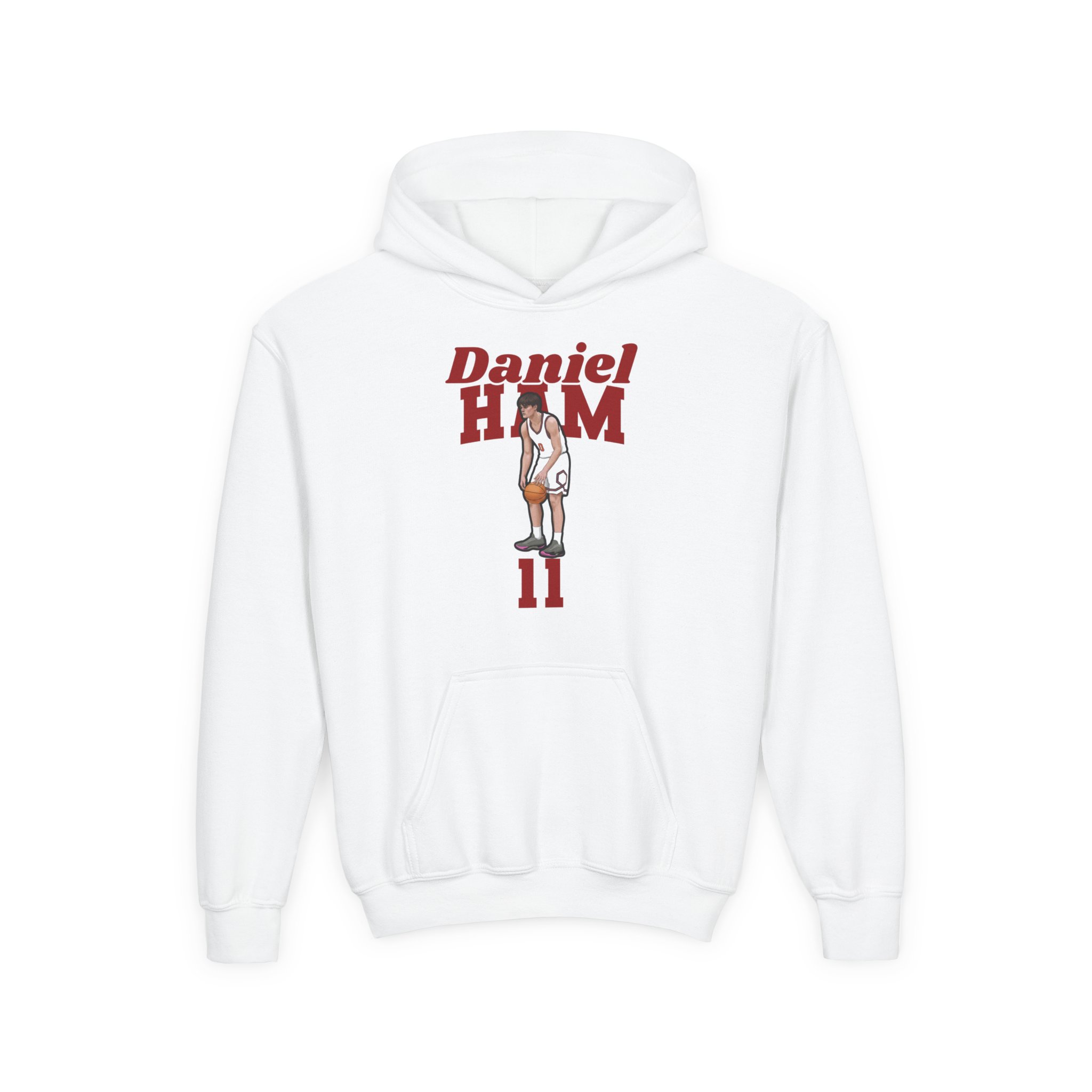 Youth Hoodie — character_signature_arch in White