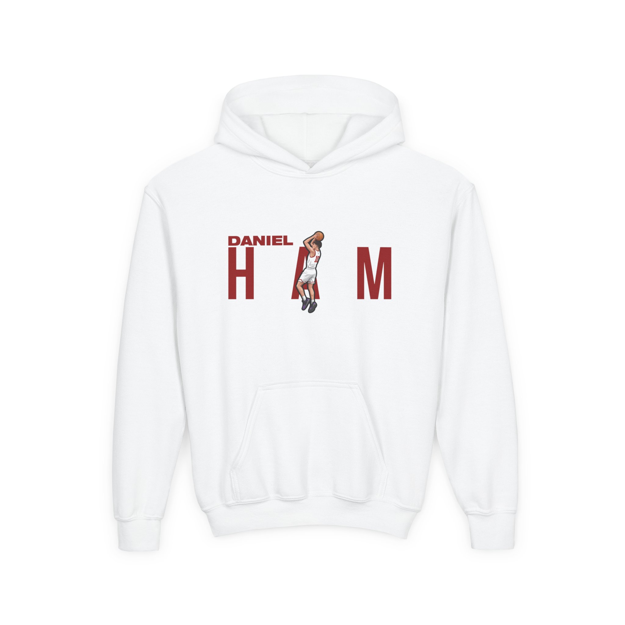 Youth Hoodie — character_player_name in White
