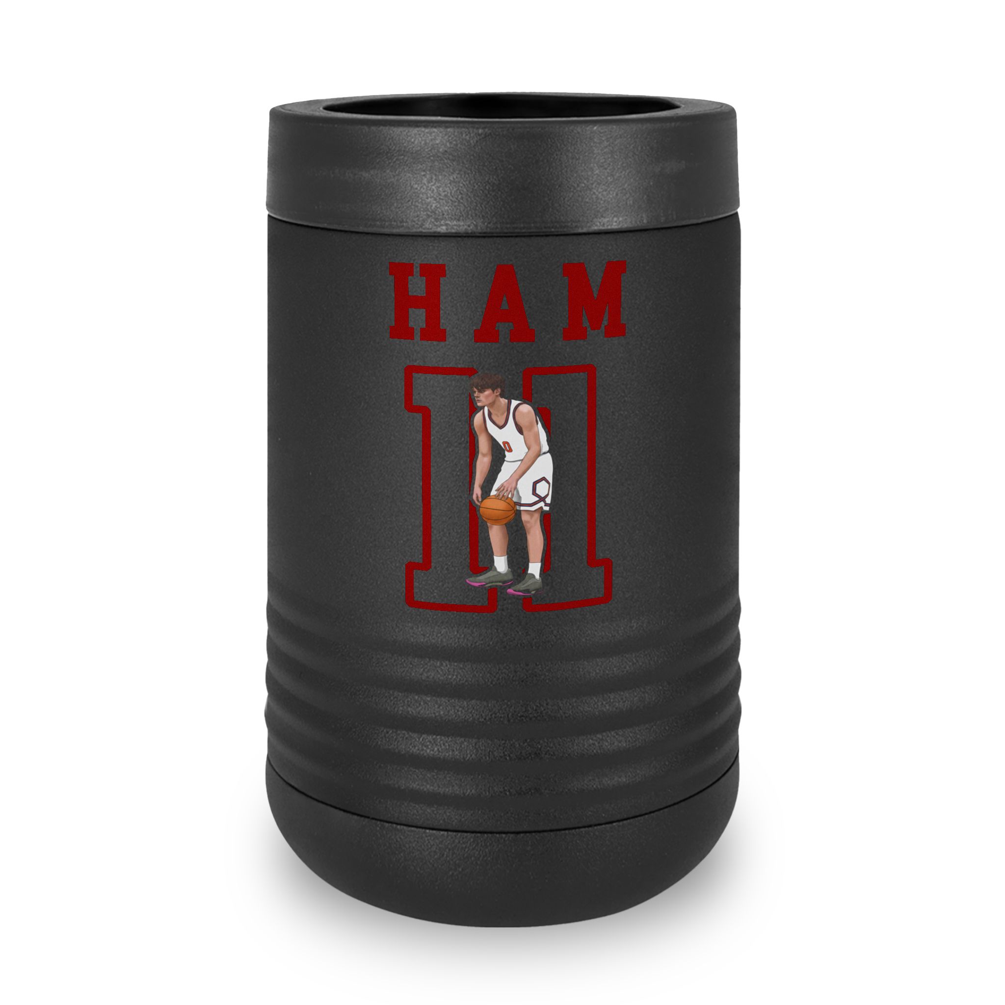 Stainless Can Cooler — character_shirsey in Black