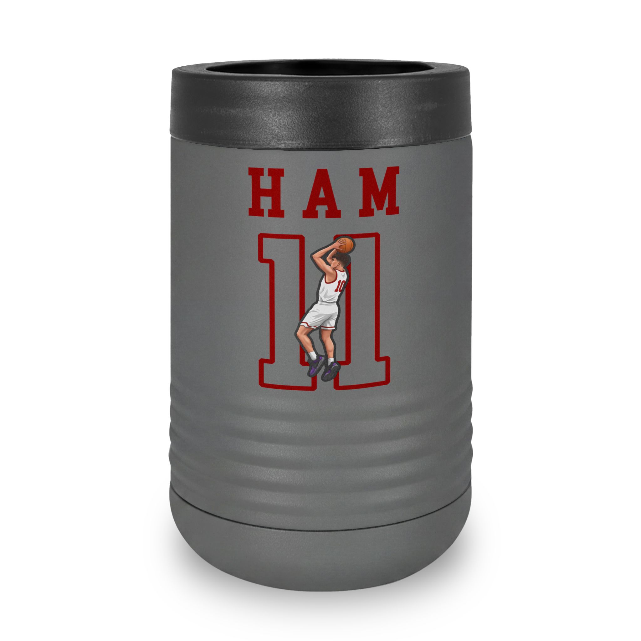 Stainless Can Cooler — character_shirsey in Grey