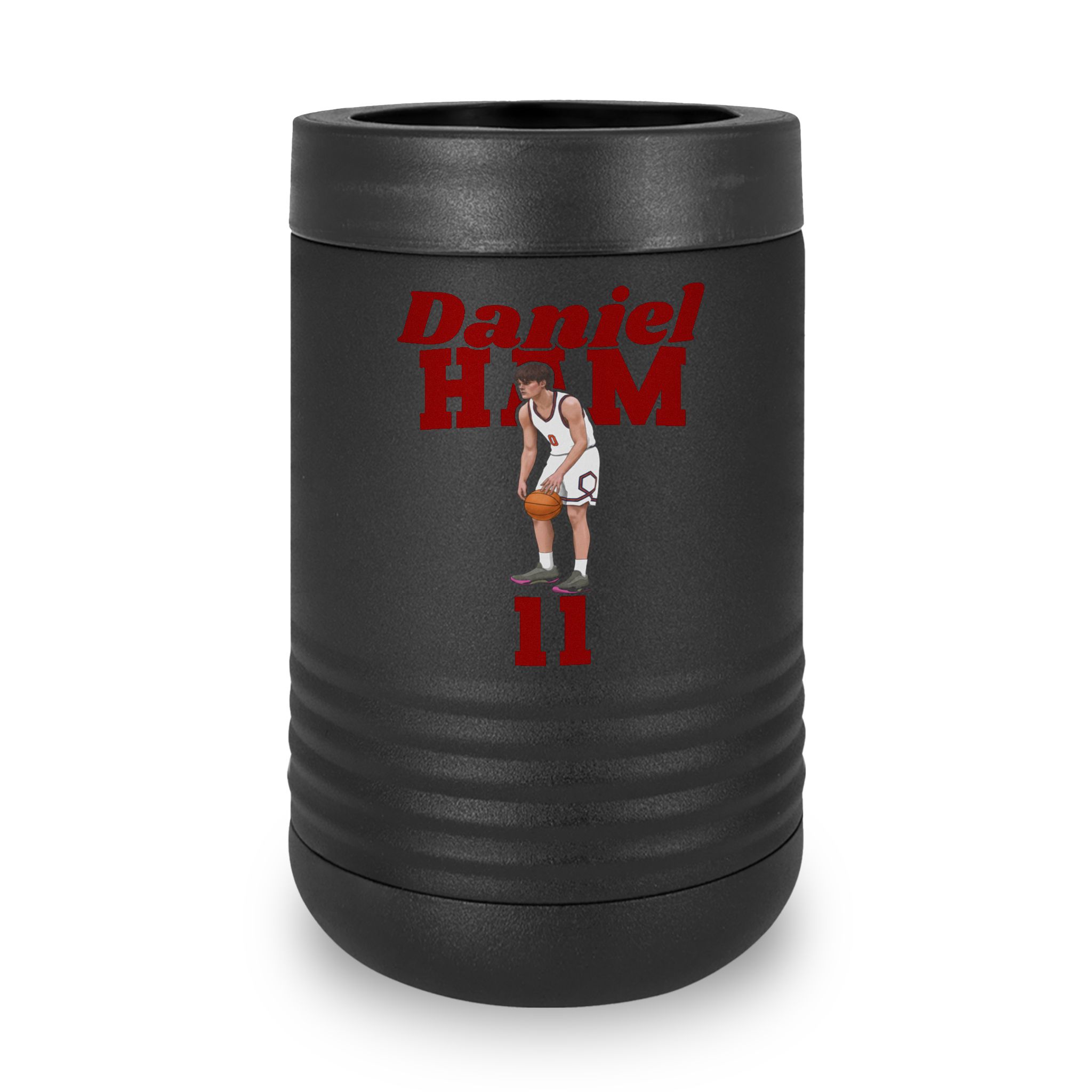 Stainless Can Cooler — character_signature_arch in Black