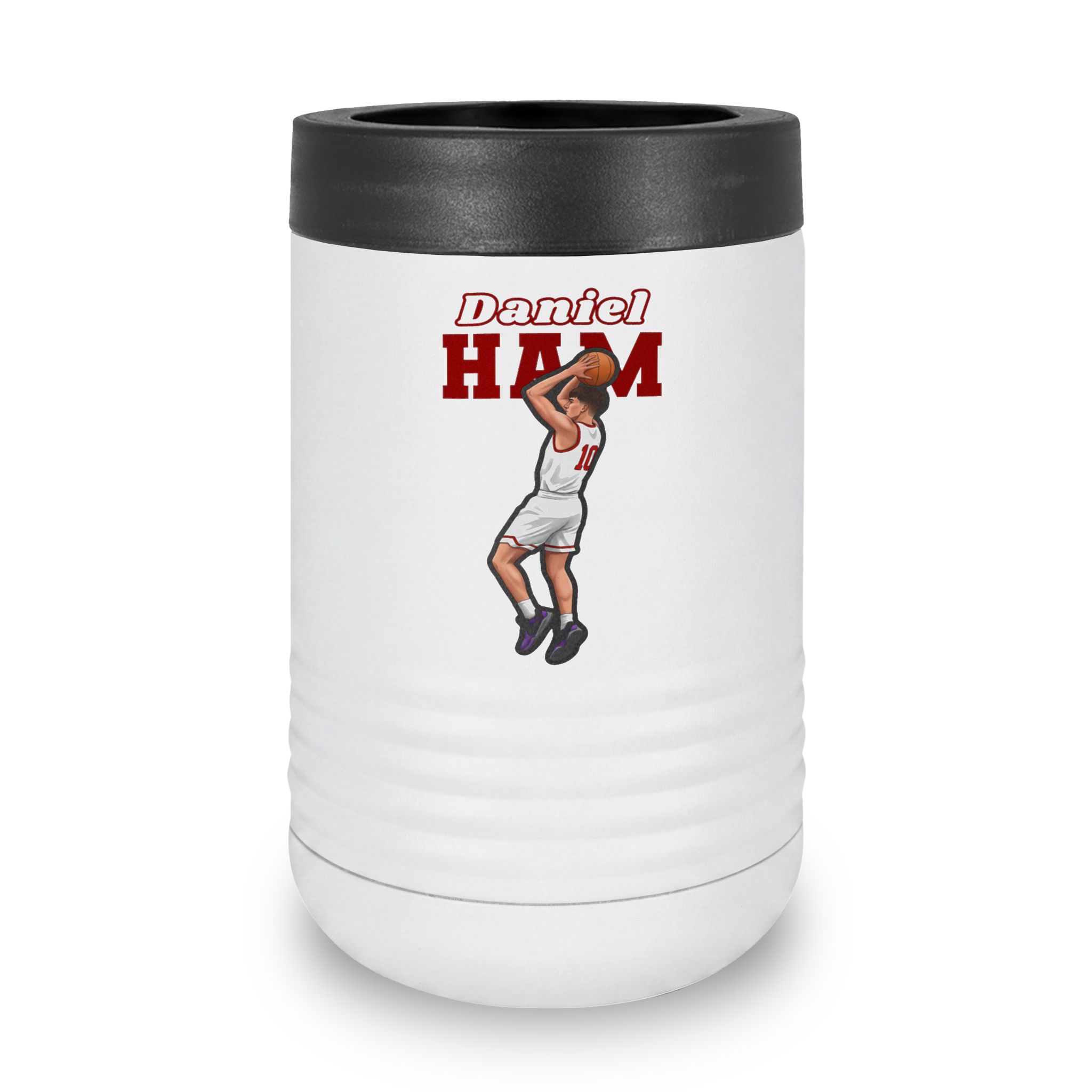 Stainless Can Cooler — character_name_arch in White