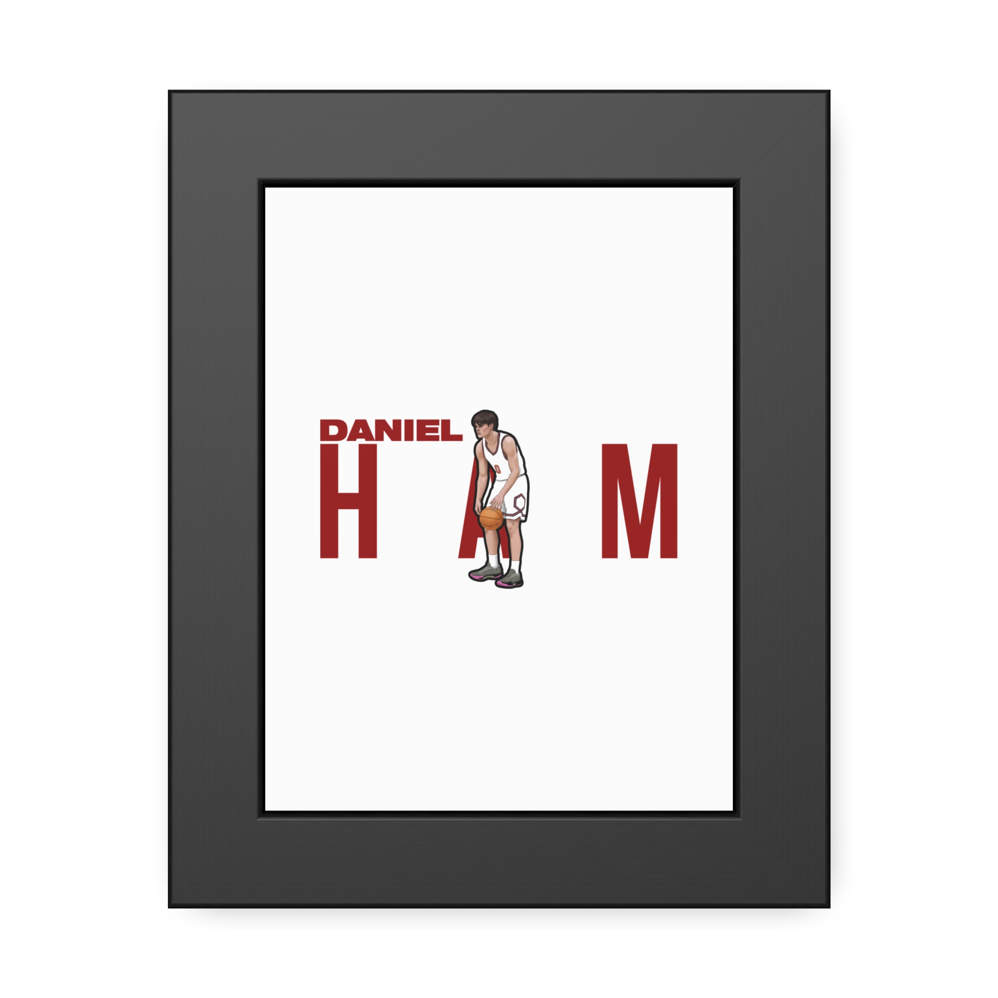 Framed Poster — character_player_name in Black