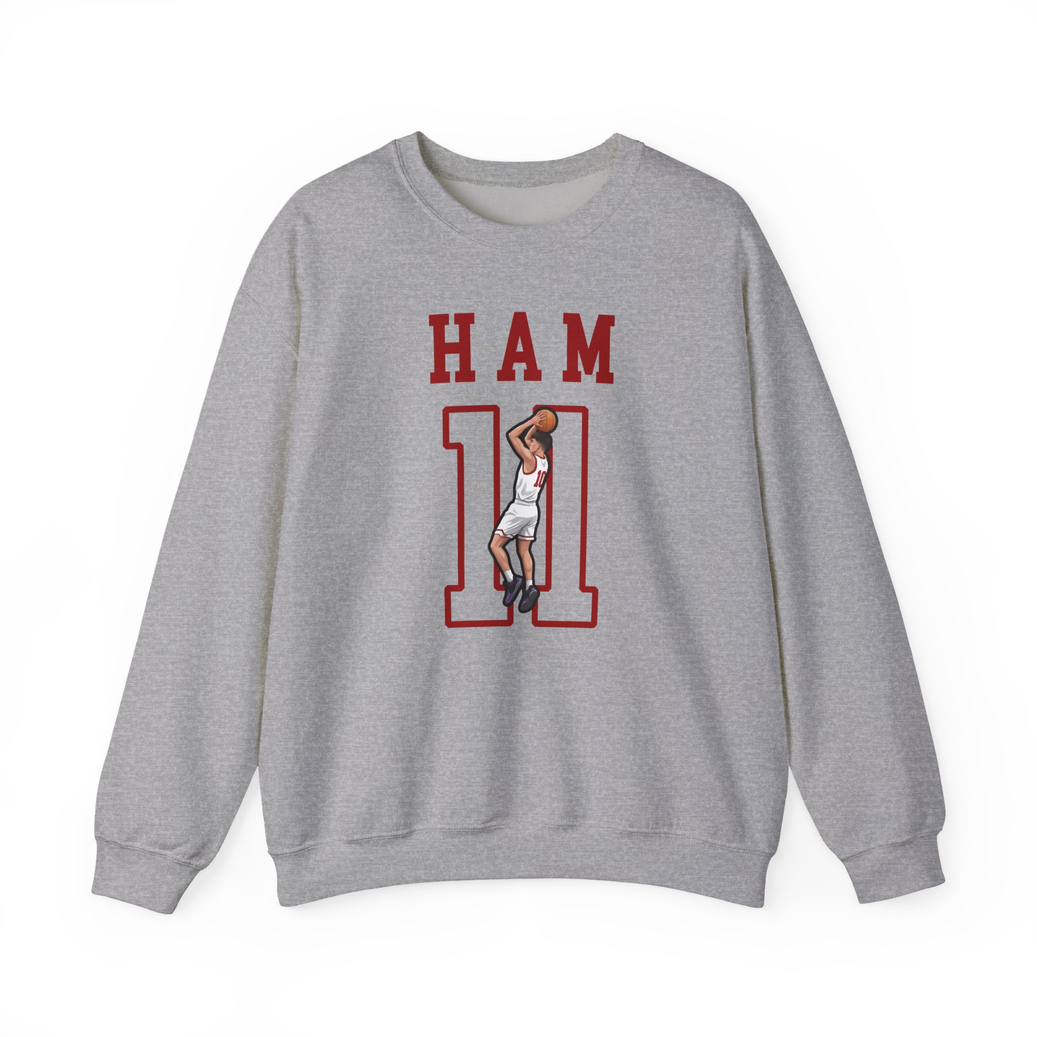 Crewneck Sweatshirt — character_shirsey in Grey