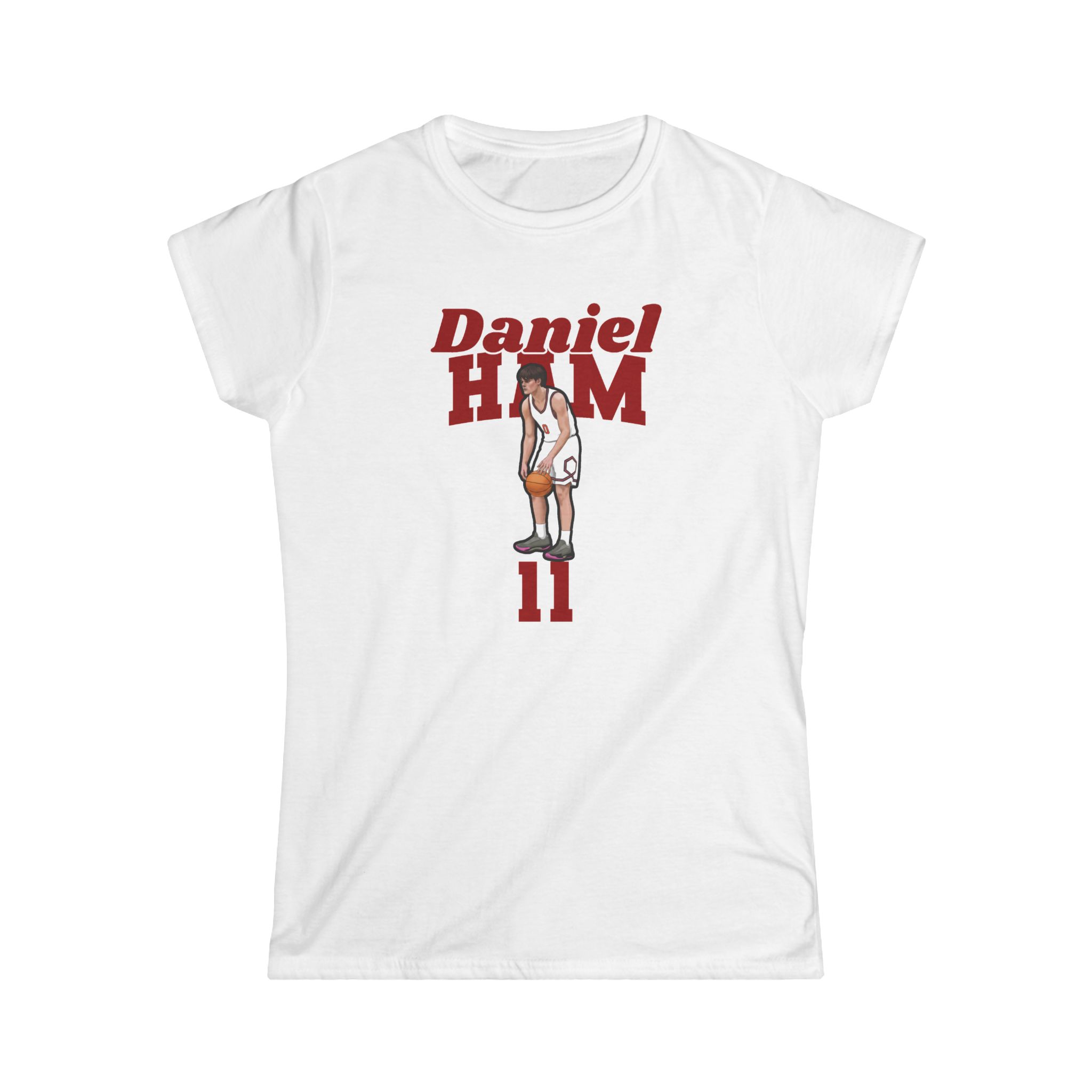 Women's Softstyle Tee — character_signature_arch in White