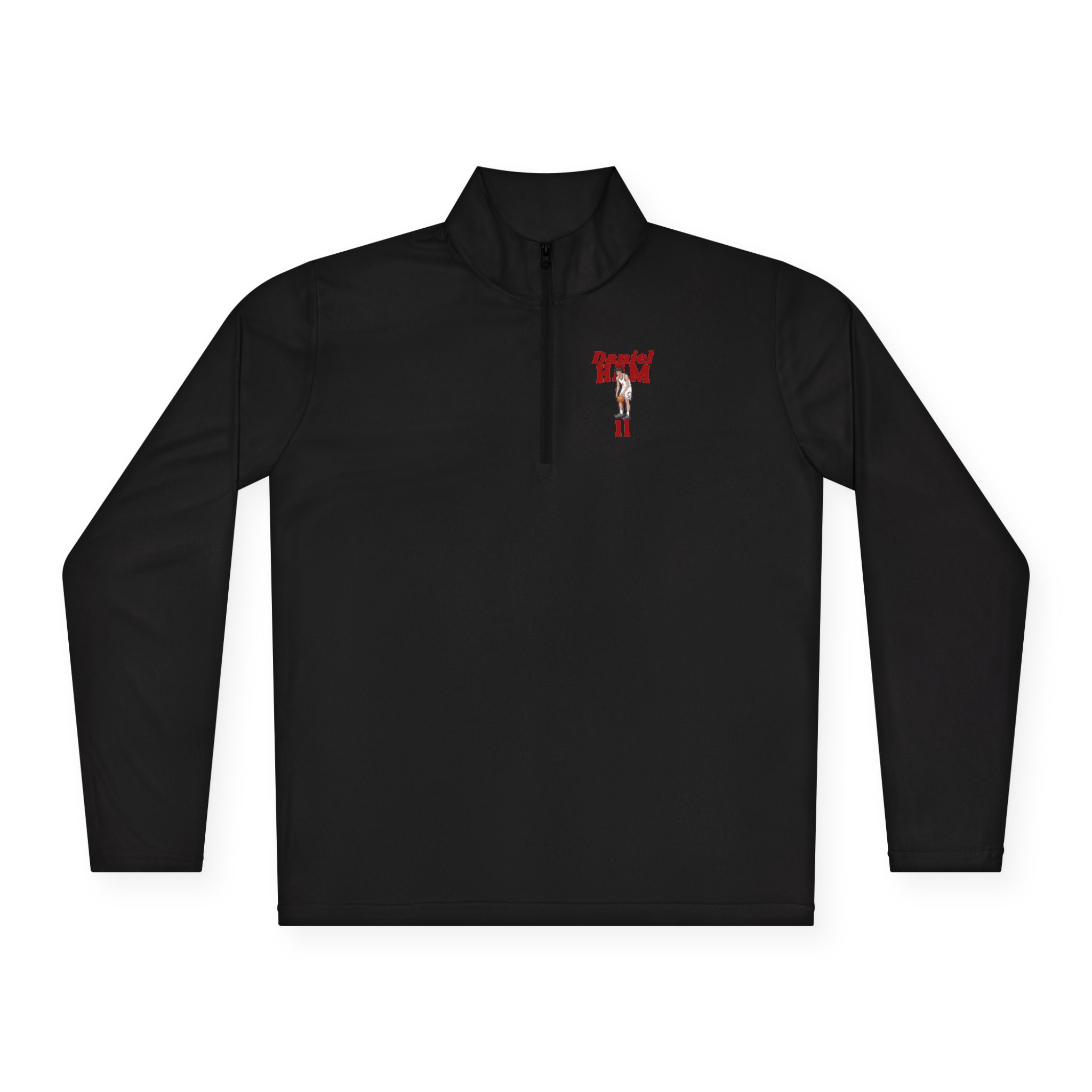 Q-Zip Pullover — character_signature_arch in Black