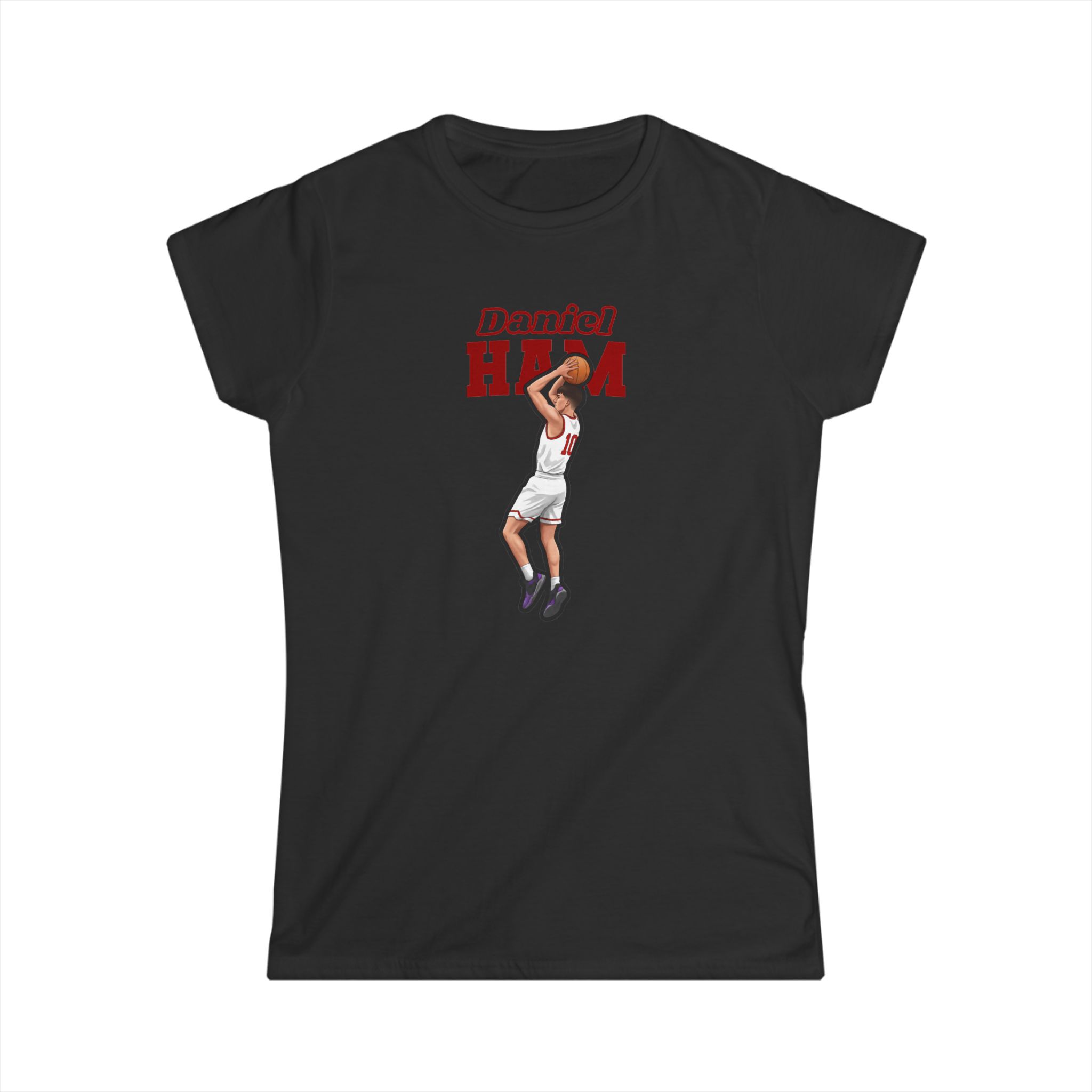 Women's Softstyle Tee — character_name_arch in Black