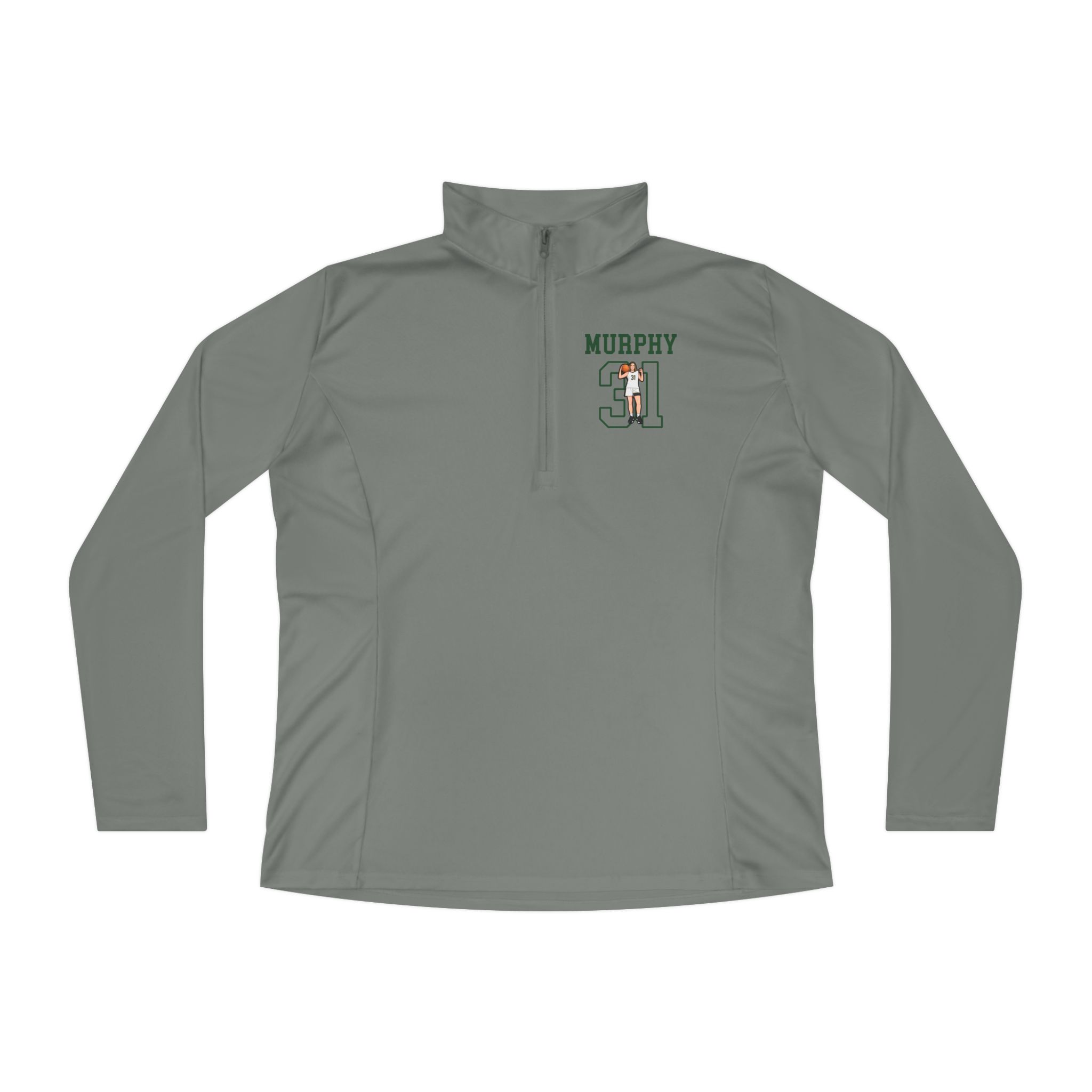 Women's Q-Zip Pullover — character_shirsey in Grey