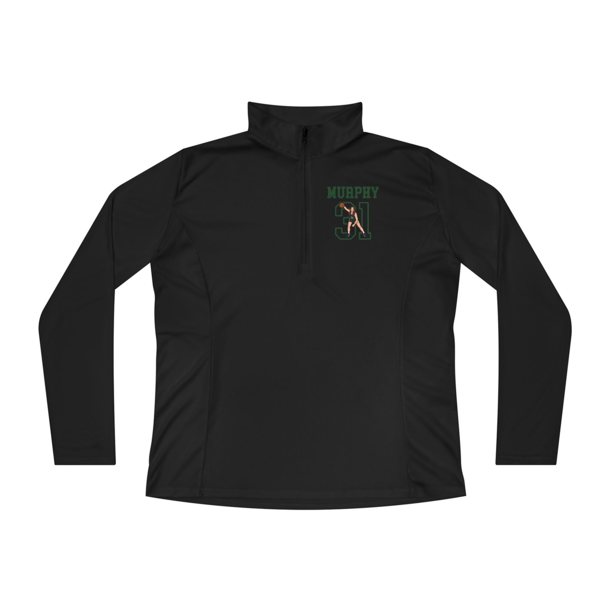 Women's Q-Zip Pullover — character_shirsey in Black