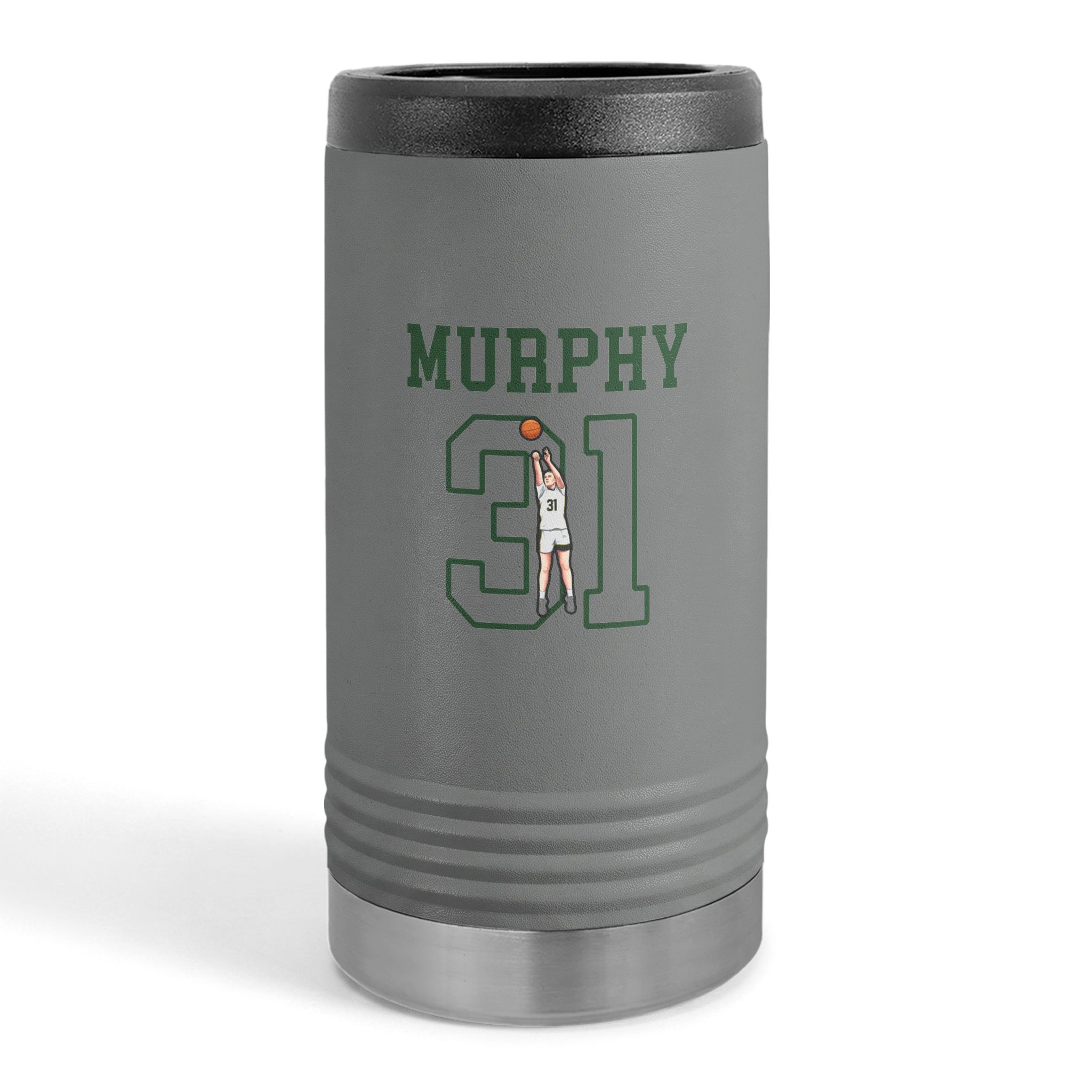 Slim Stainless Can Cooler — character_shirsey in Grey