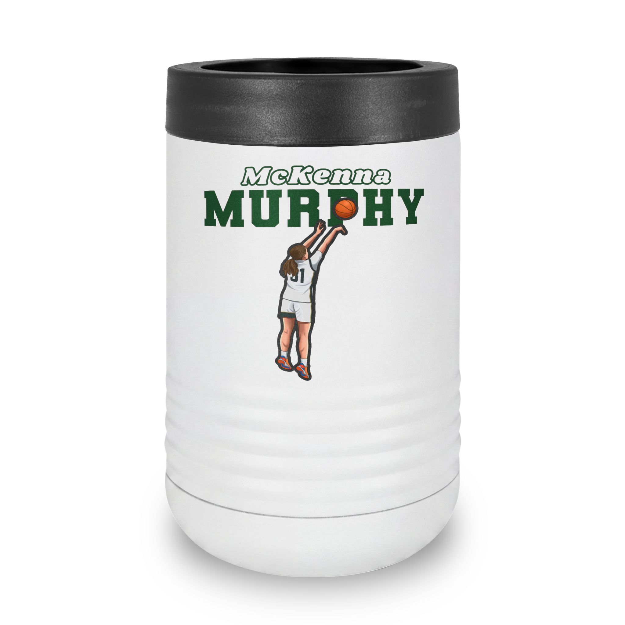 Stainless Can Cooler — character_name_arch in White