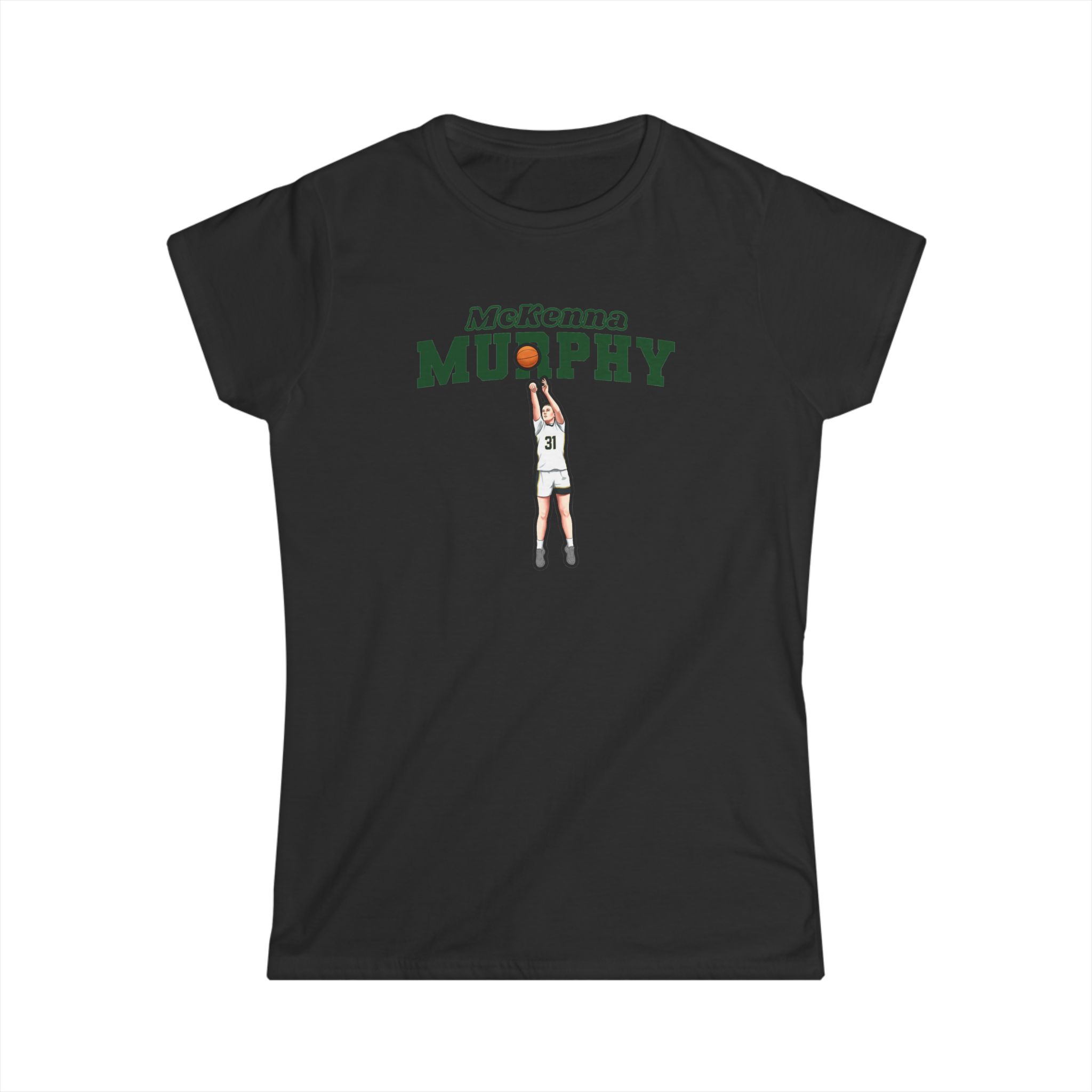 Women's Softstyle Tee — character_name_arch in Black