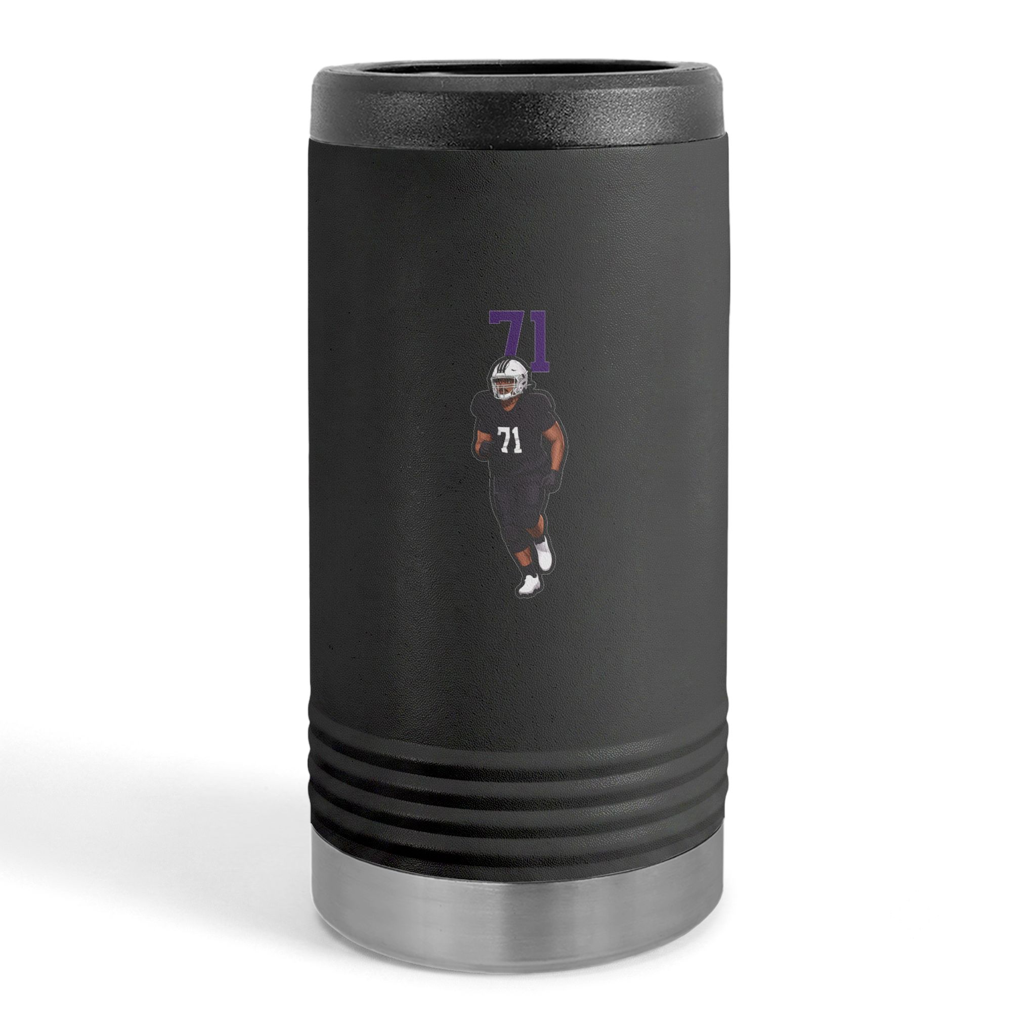 Slim Stainless Can Cooler — character_number_top in Black
