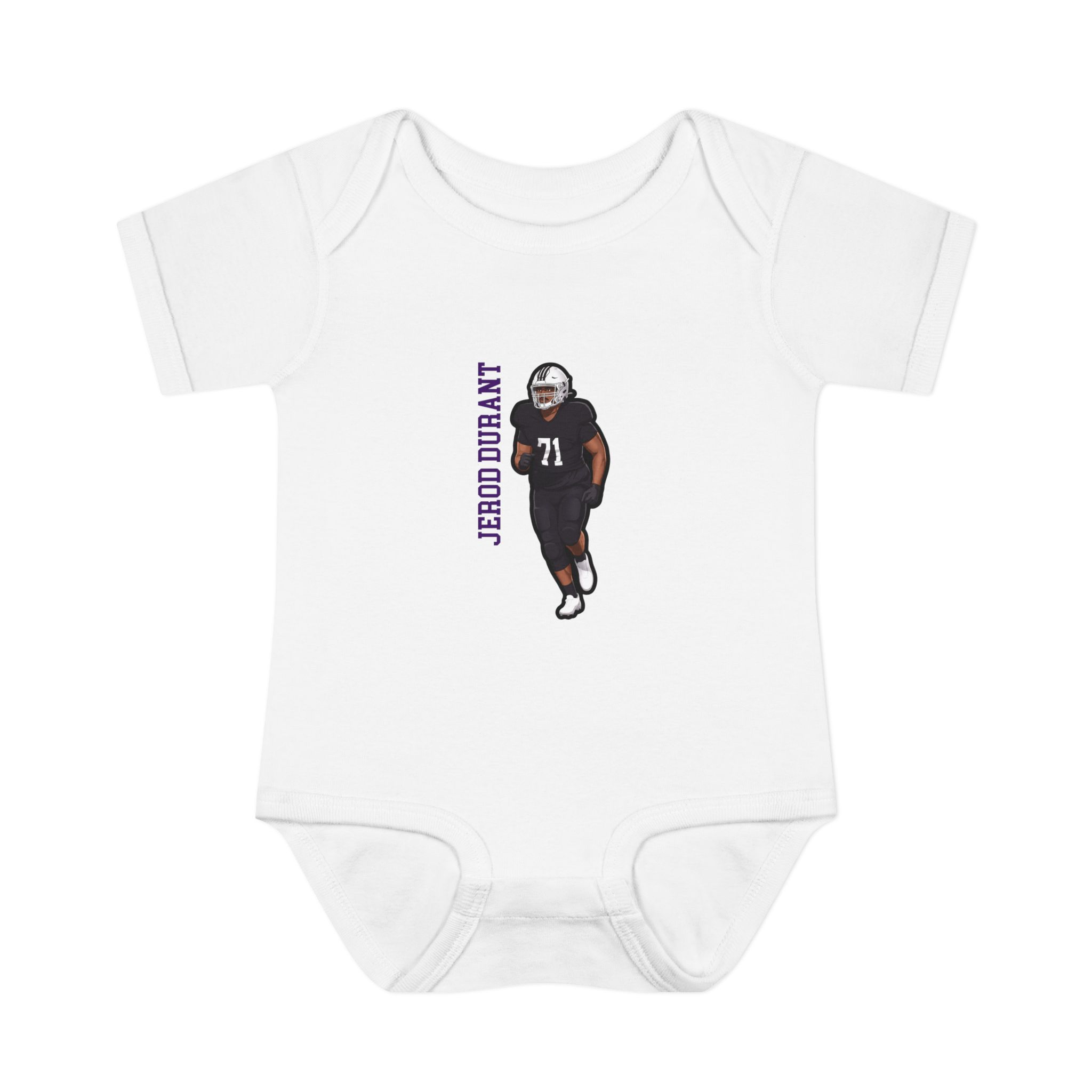 Baby Onesie — character_name_vertical in White