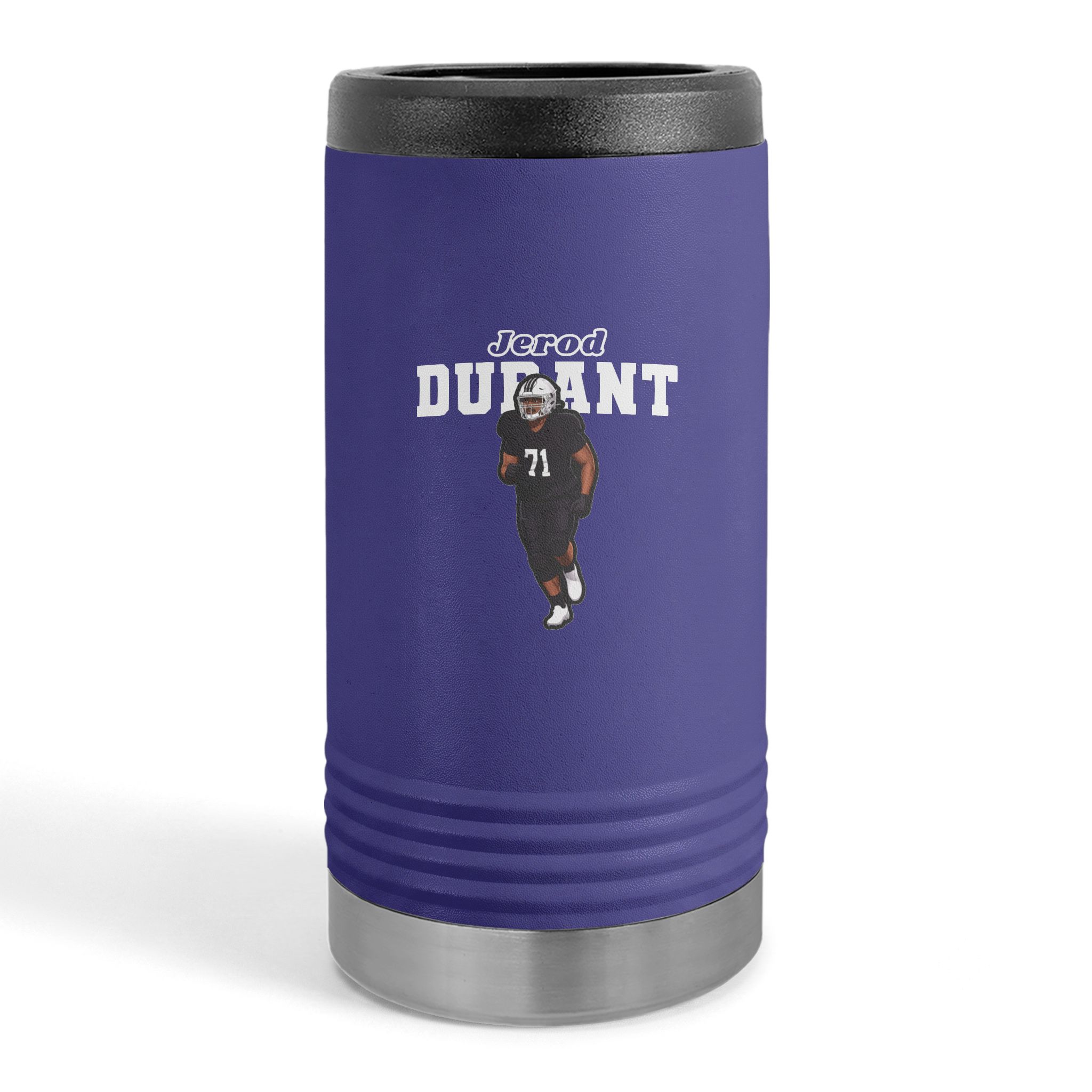 Slim Stainless Can Cooler — character_name_arch in Purple