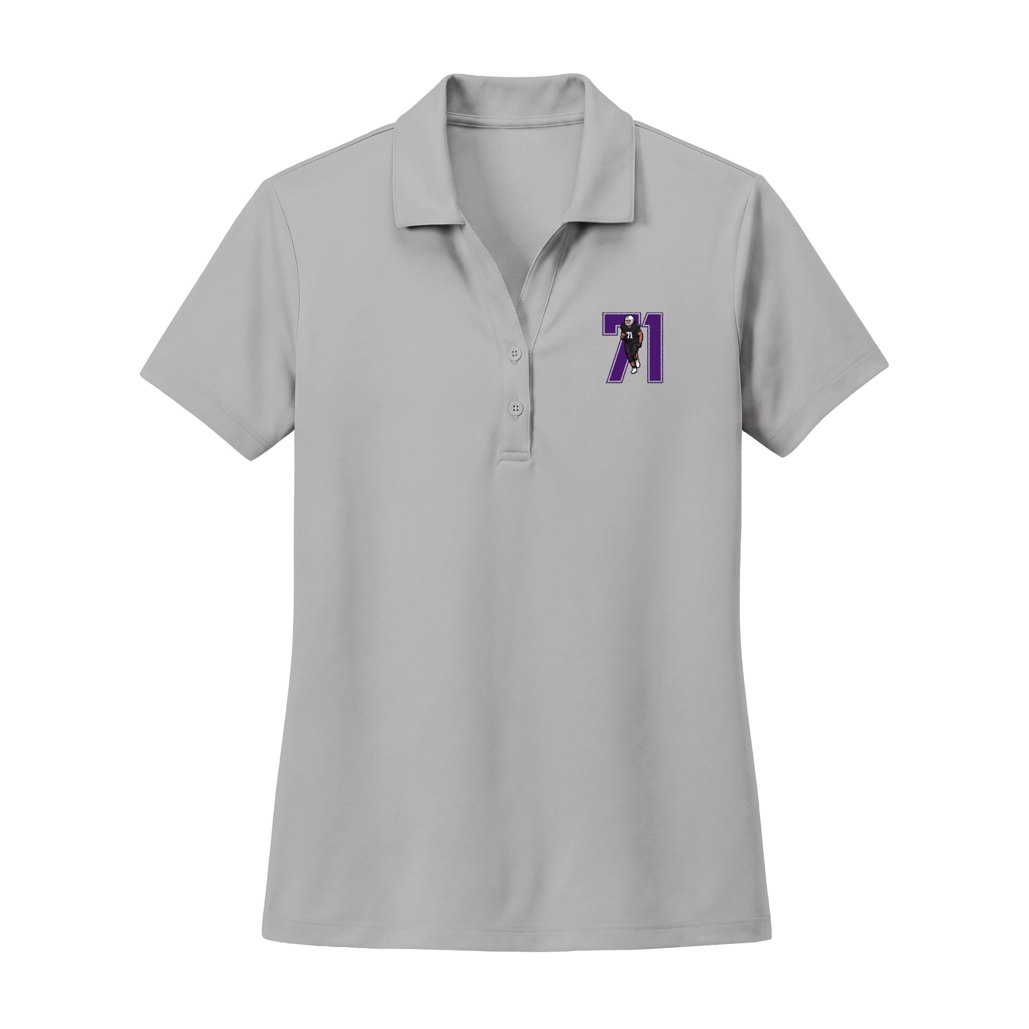 Women's Polo — character_number in Silver