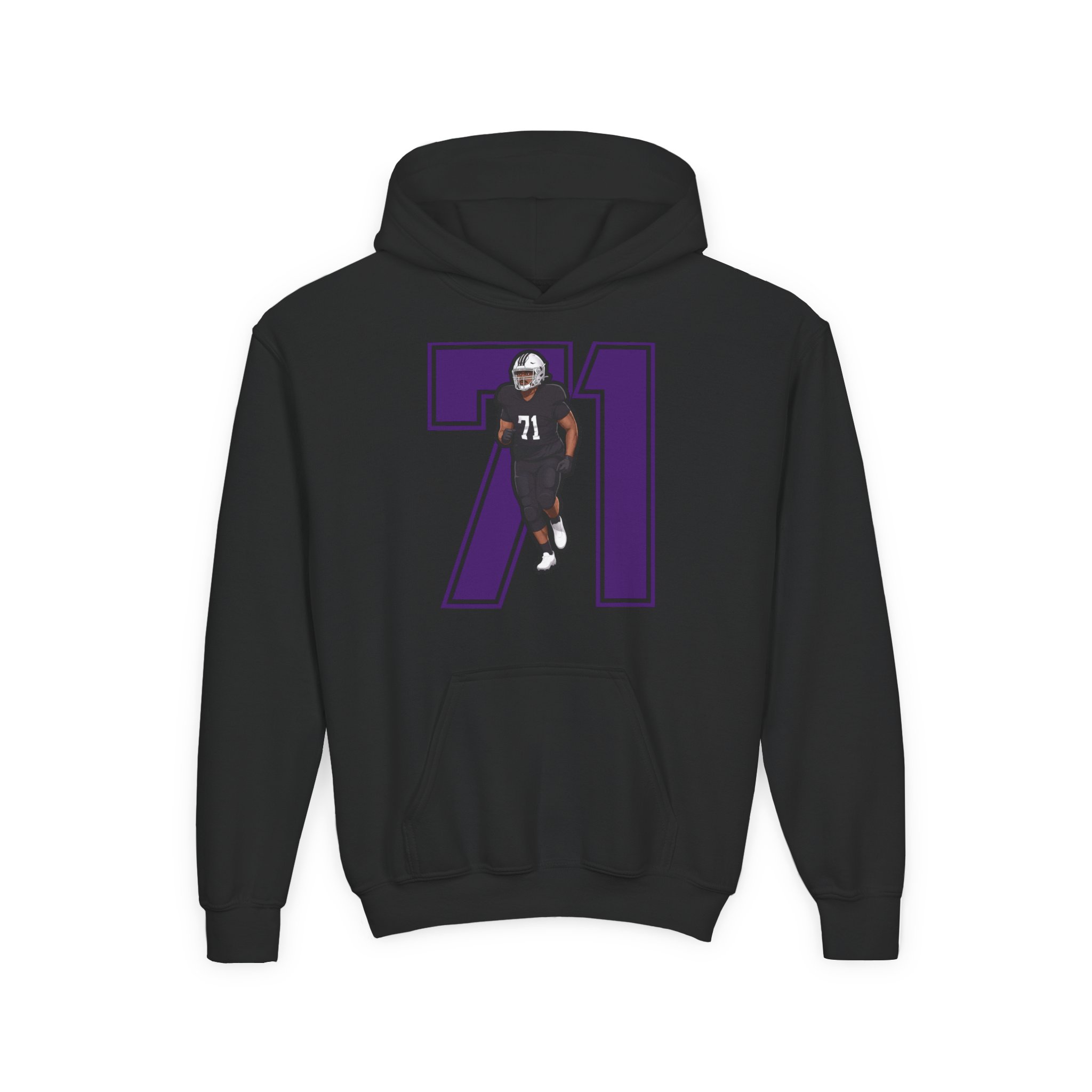 Youth Hoodie — character_number in Black