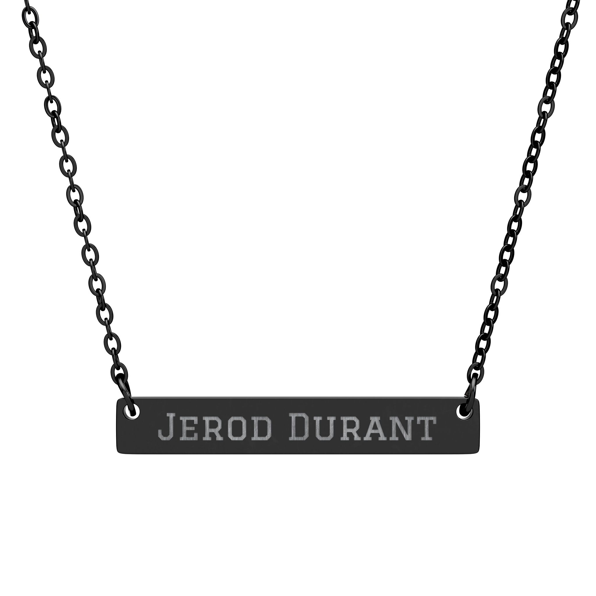 Engraved Bar Necklace — Classic in Black