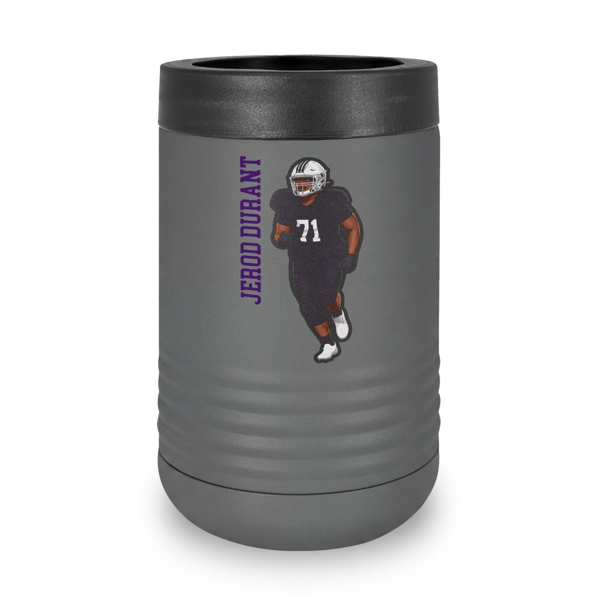 Stainless Can Cooler — character_name_vertical in Grey