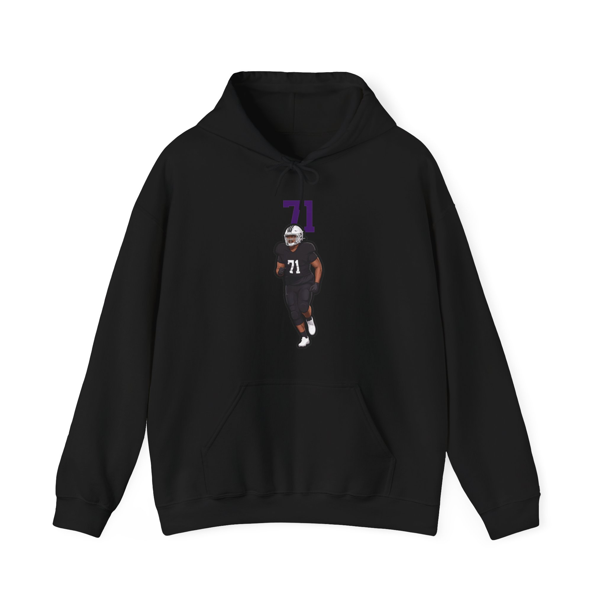 Hoodie — character_number_top in Black