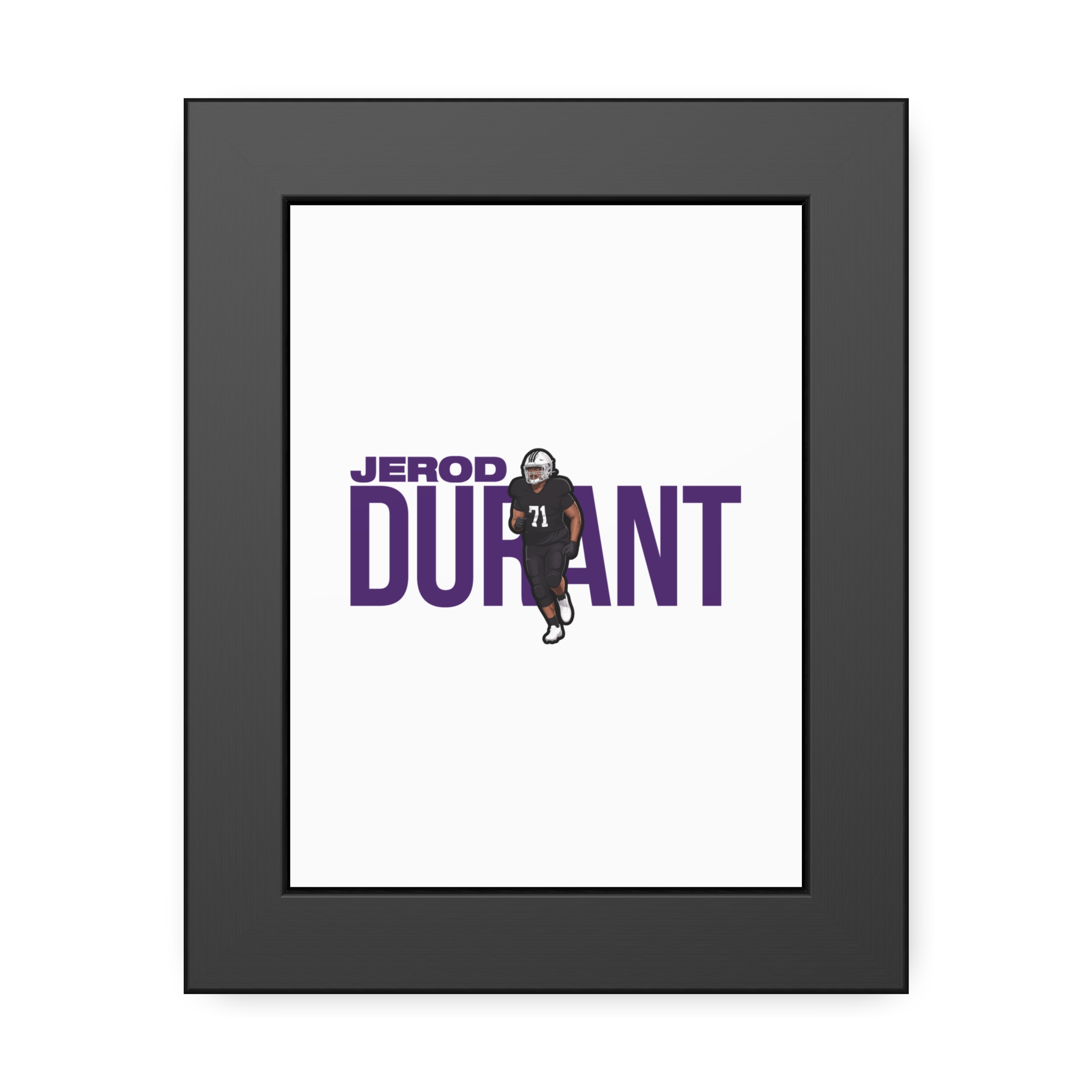 Framed Poster — character_player_name in Black