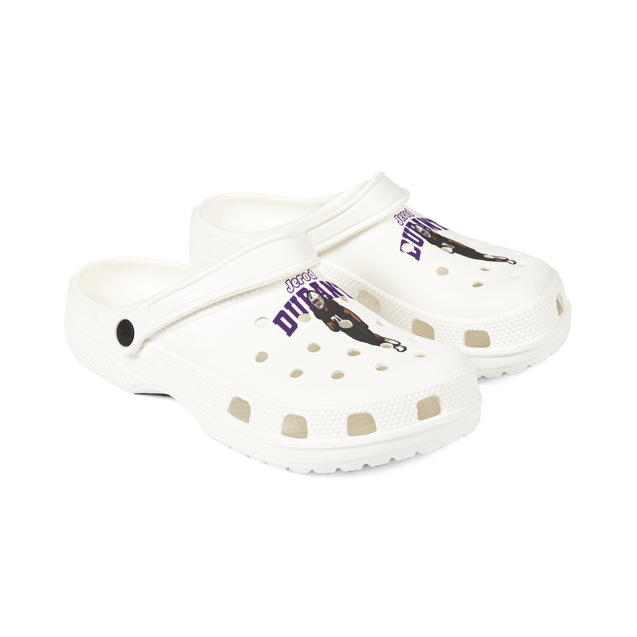 Rubber Clogs — character_name_arch in White