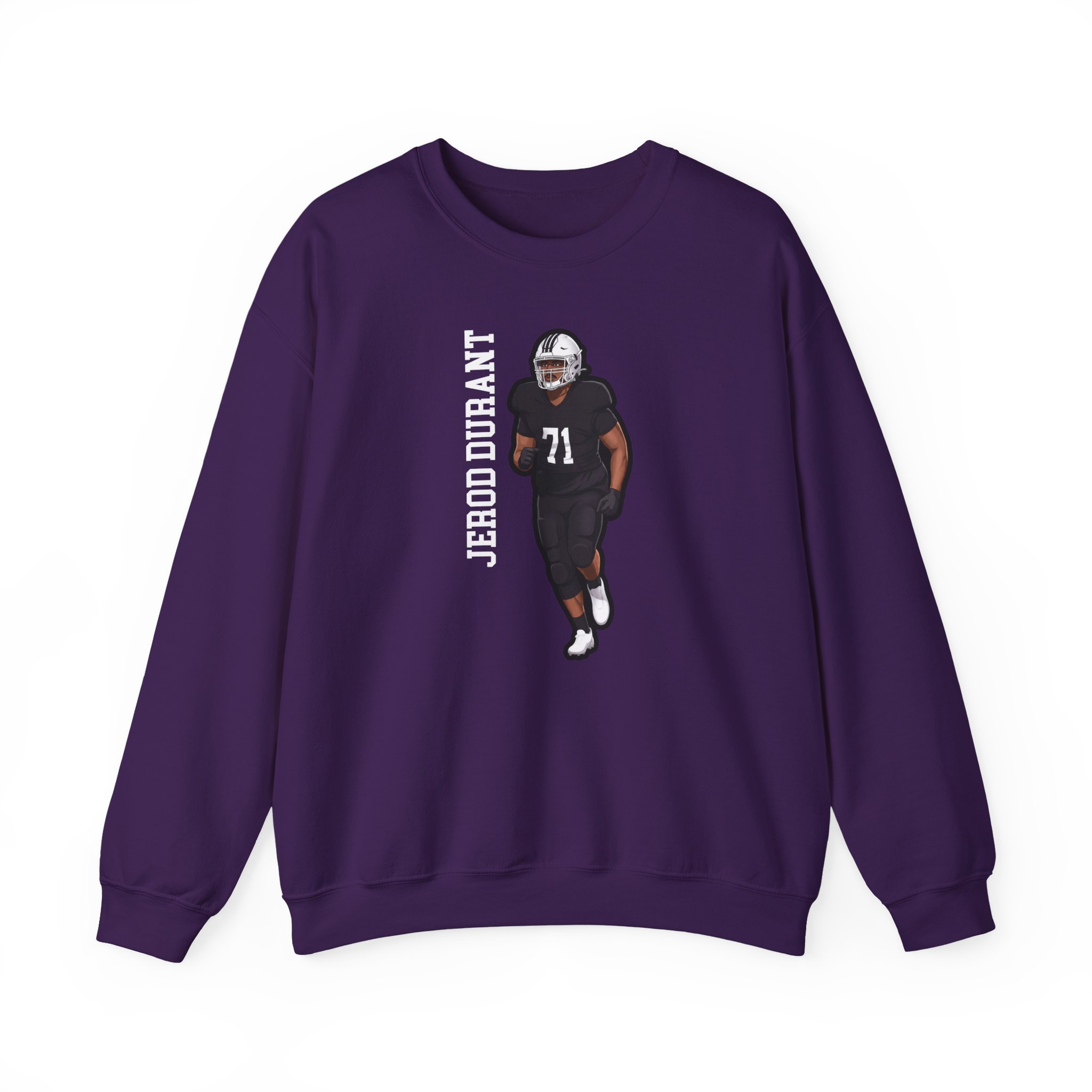 Crewneck Sweatshirt — character_name_vertical in Purple