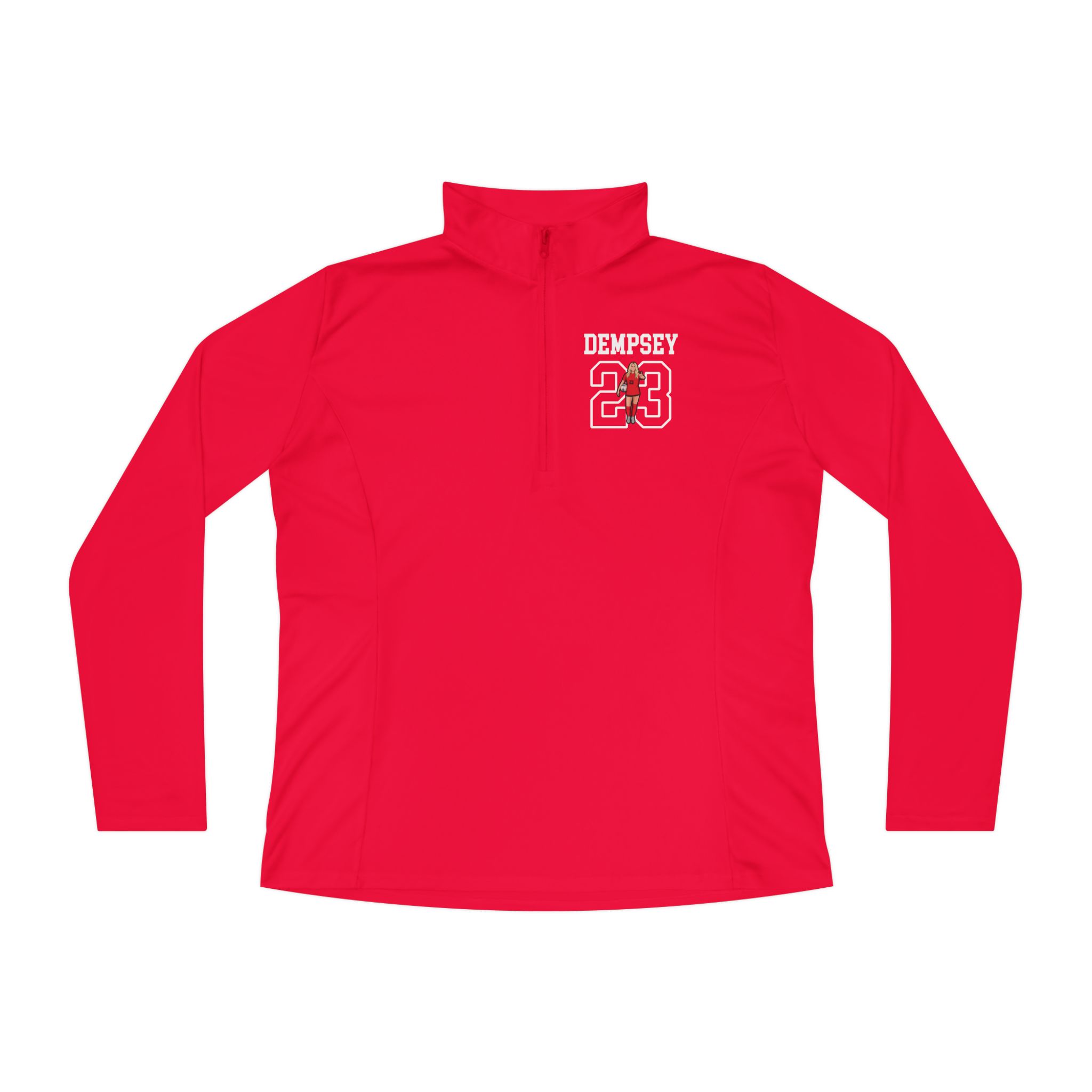 Women's Q-Zip Pullover — character_shirsey in Red