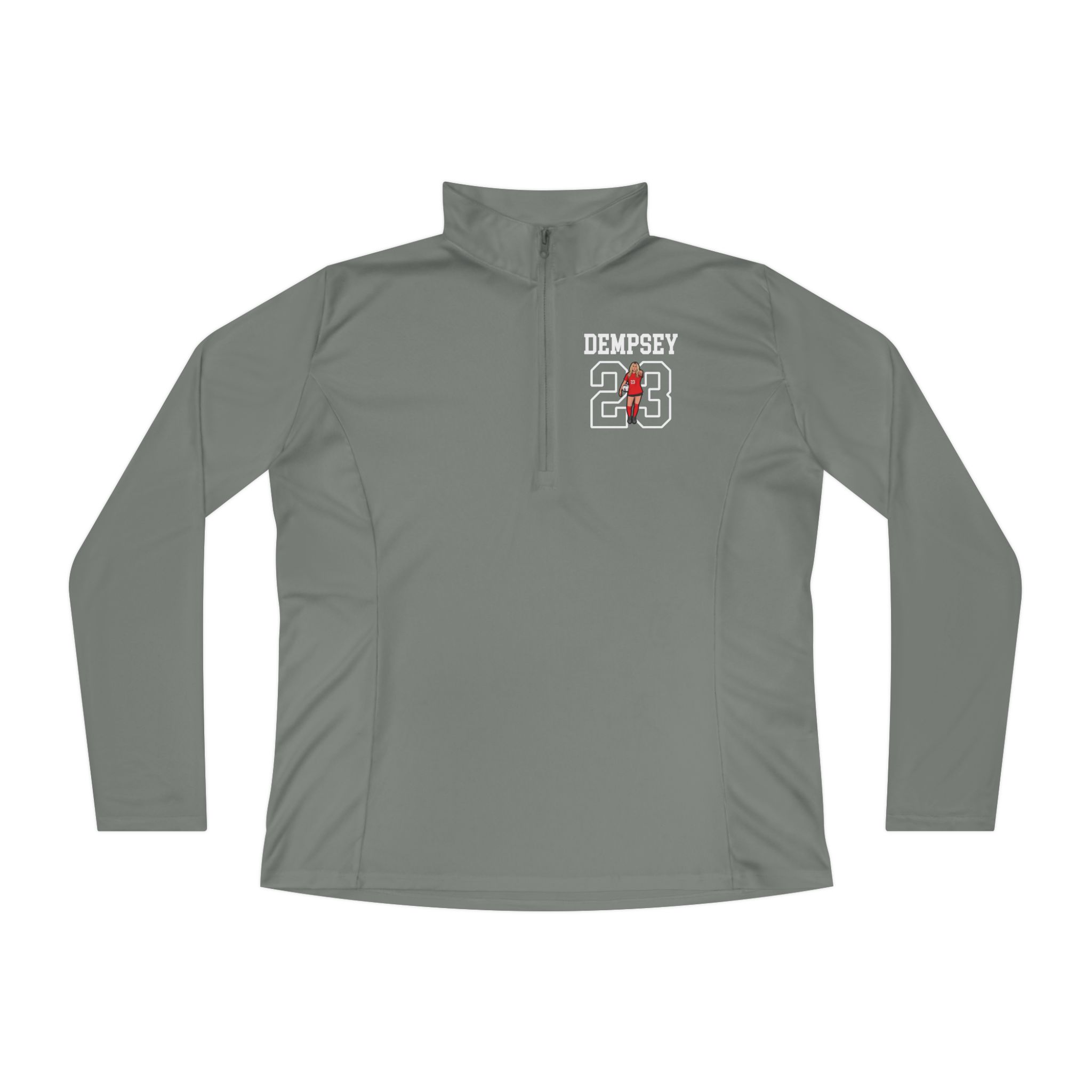 Women's Q-Zip Pullover — character_shirsey in Grey