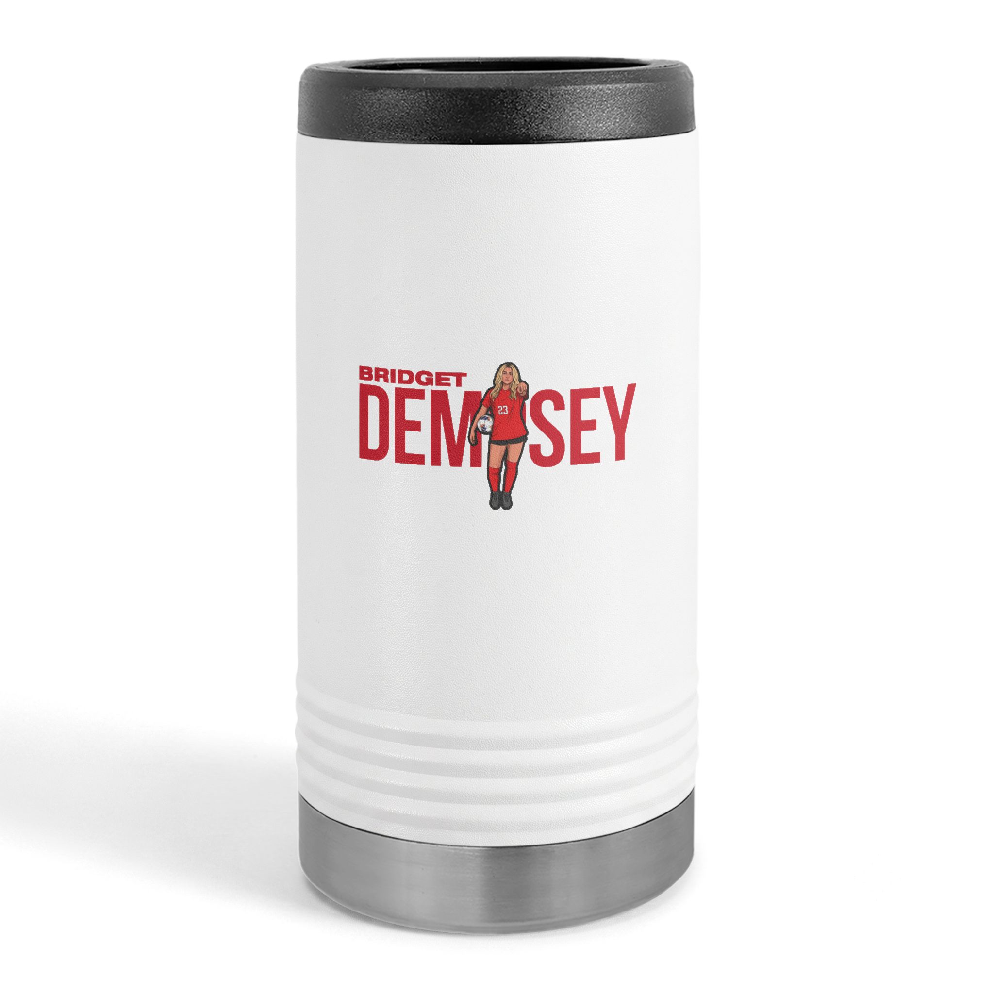 Slim Stainless Can Cooler — character_player_name in White