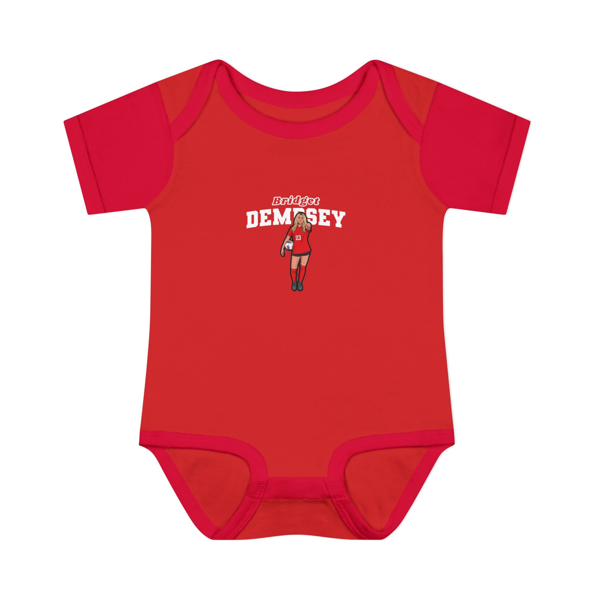 Baby Onesie — character_name_arch in Red
