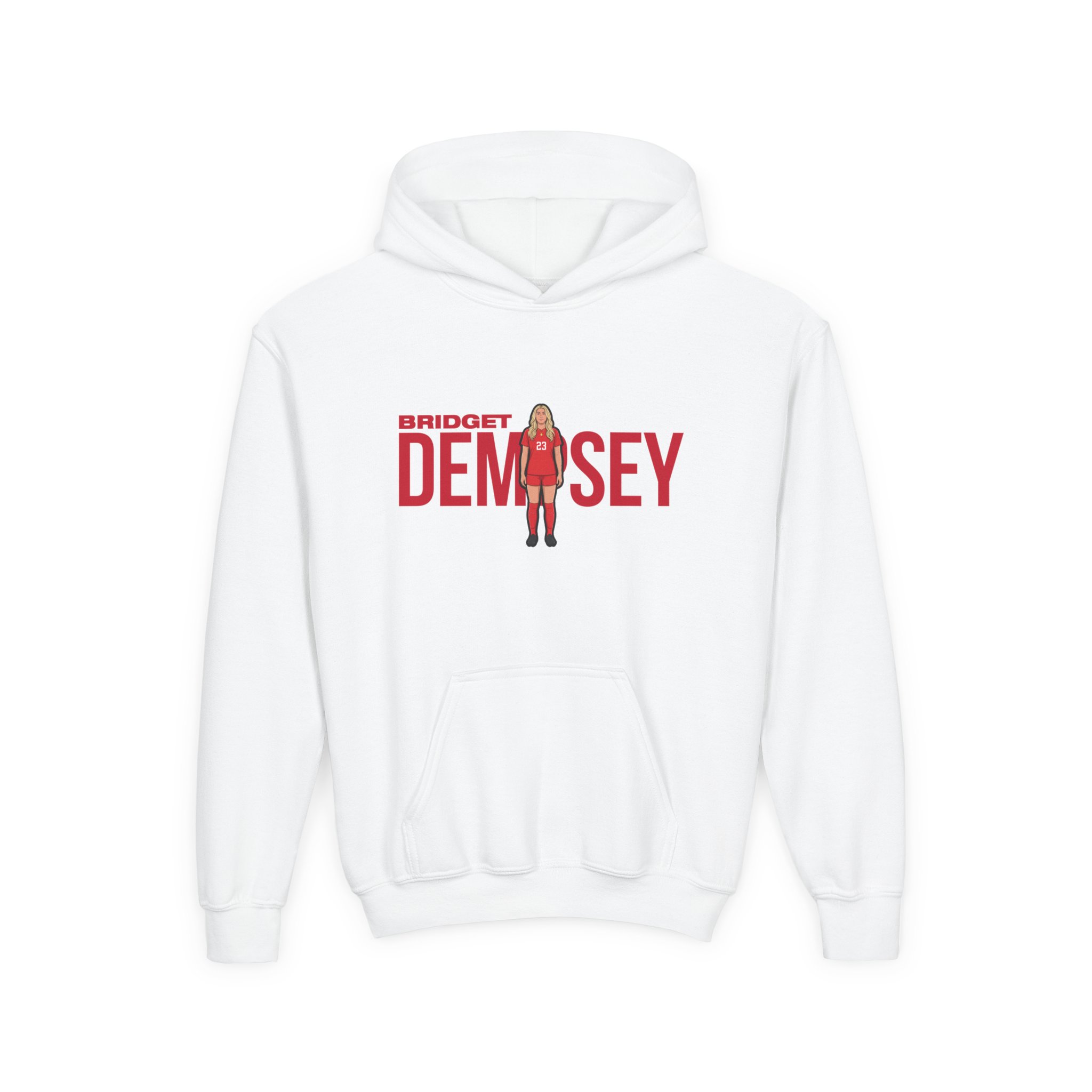 Youth Hoodie — character_player_name in White