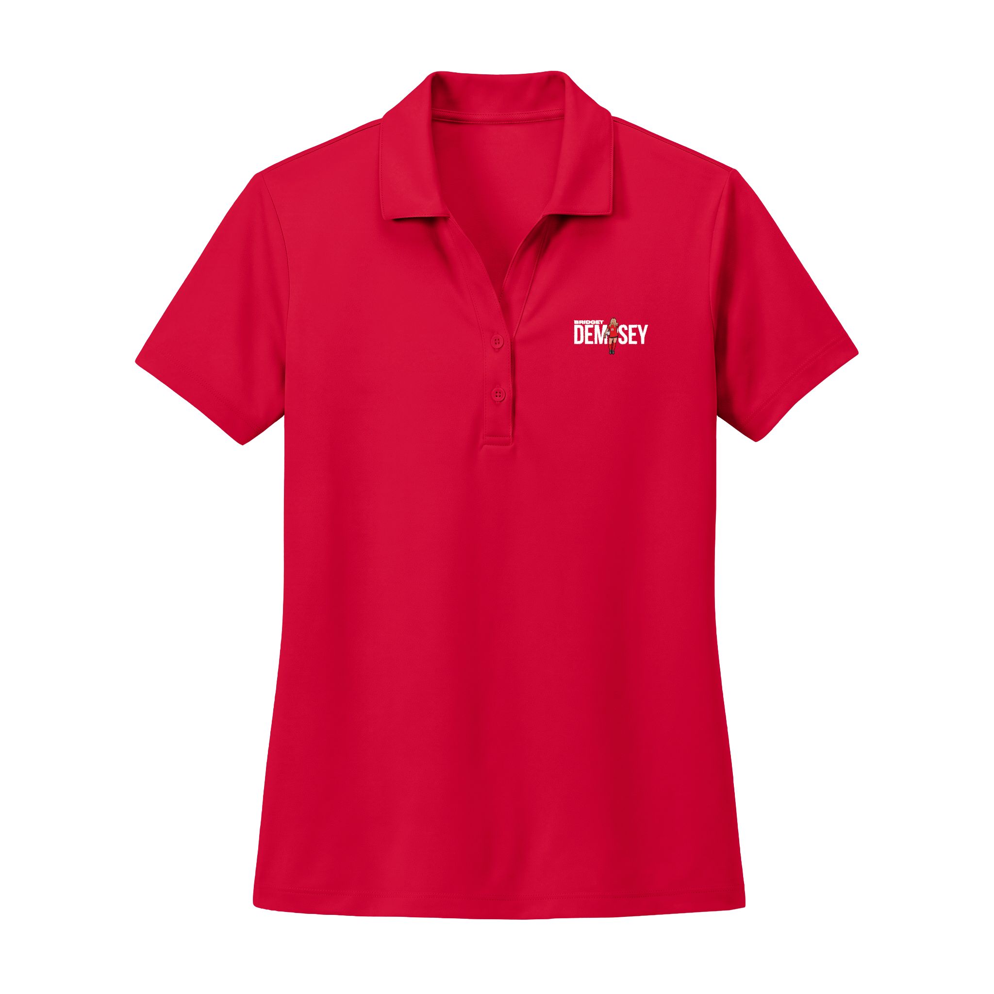 Women's Polo — character_player_name in Red