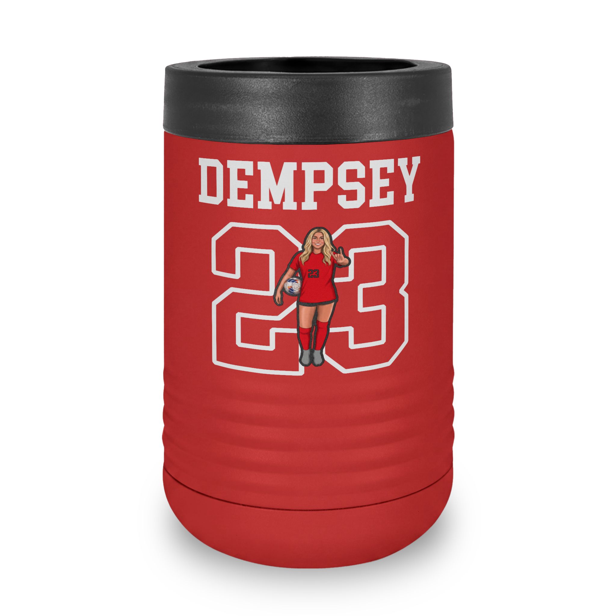 Stainless Can Cooler — character_shirsey in Red