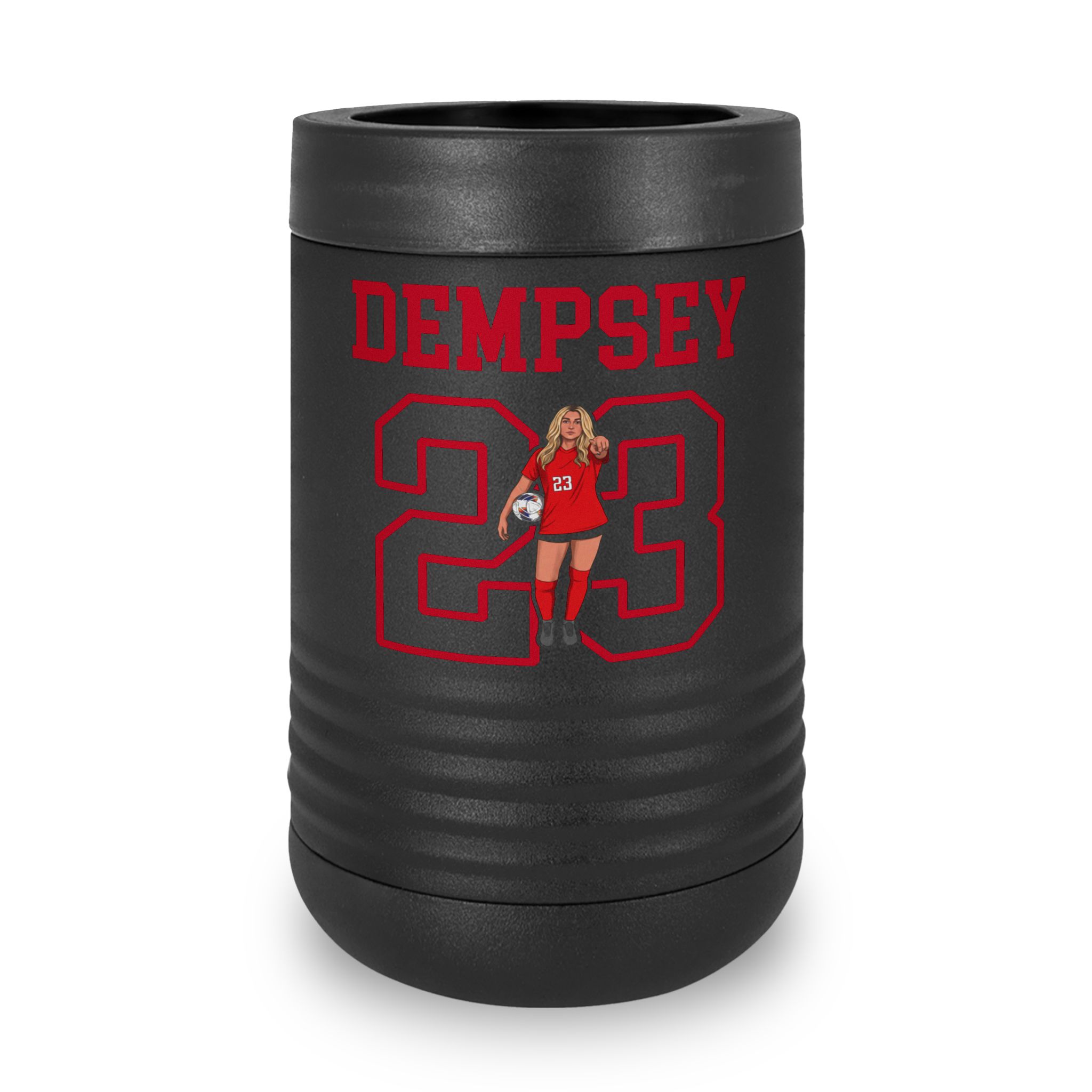 Stainless Can Cooler — character_shirsey in Black
