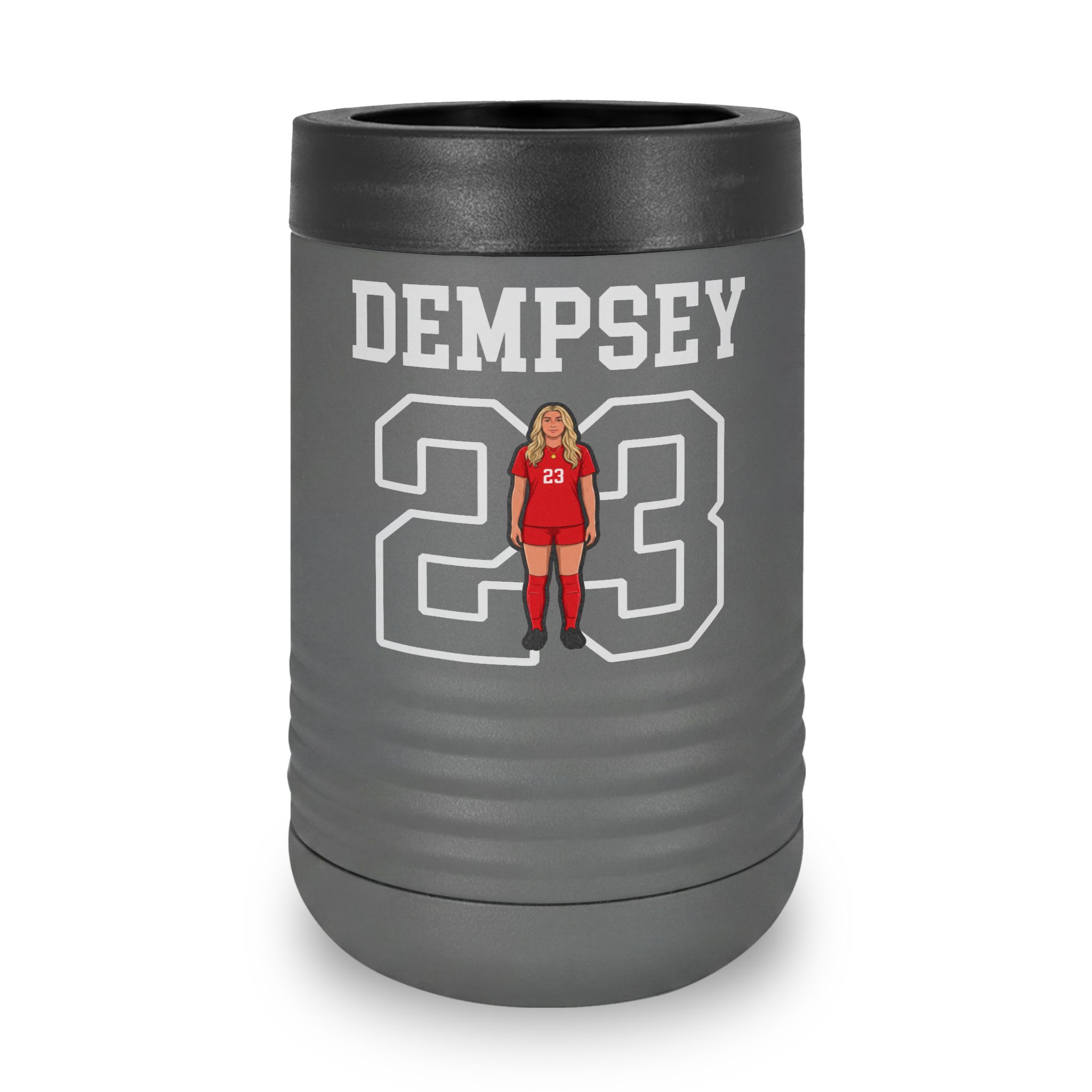 Stainless Can Cooler — character_shirsey in Grey