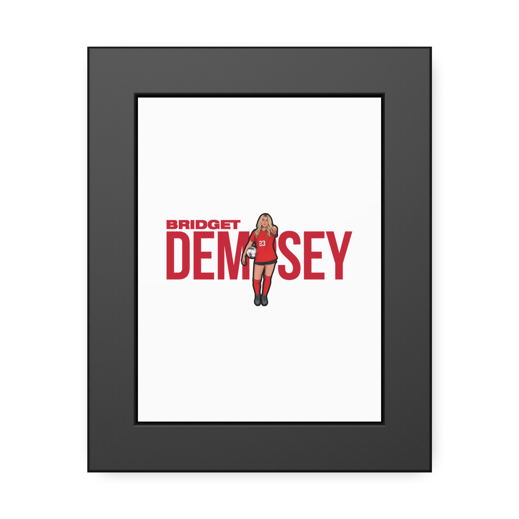 Framed Poster — character_player_name in Black