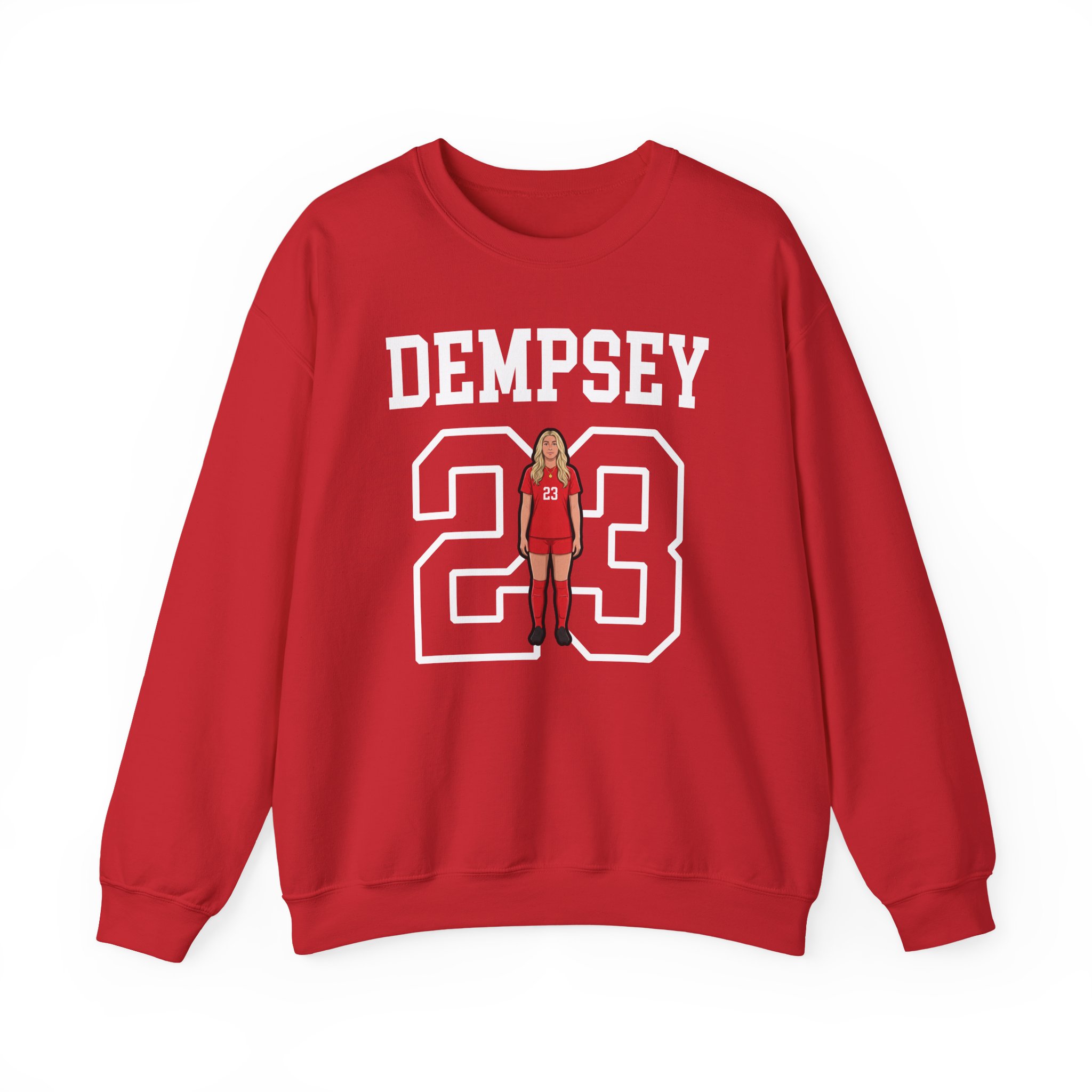 Crewneck Sweatshirt — character_shirsey in Red