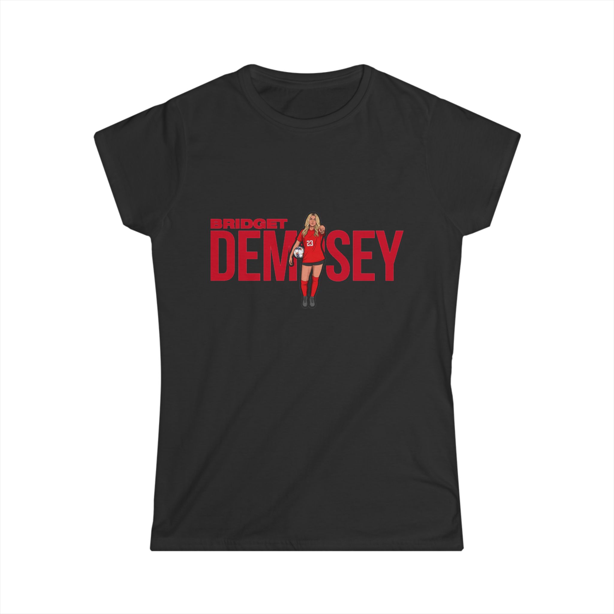Women's Softstyle Tee — character_player_name in Black