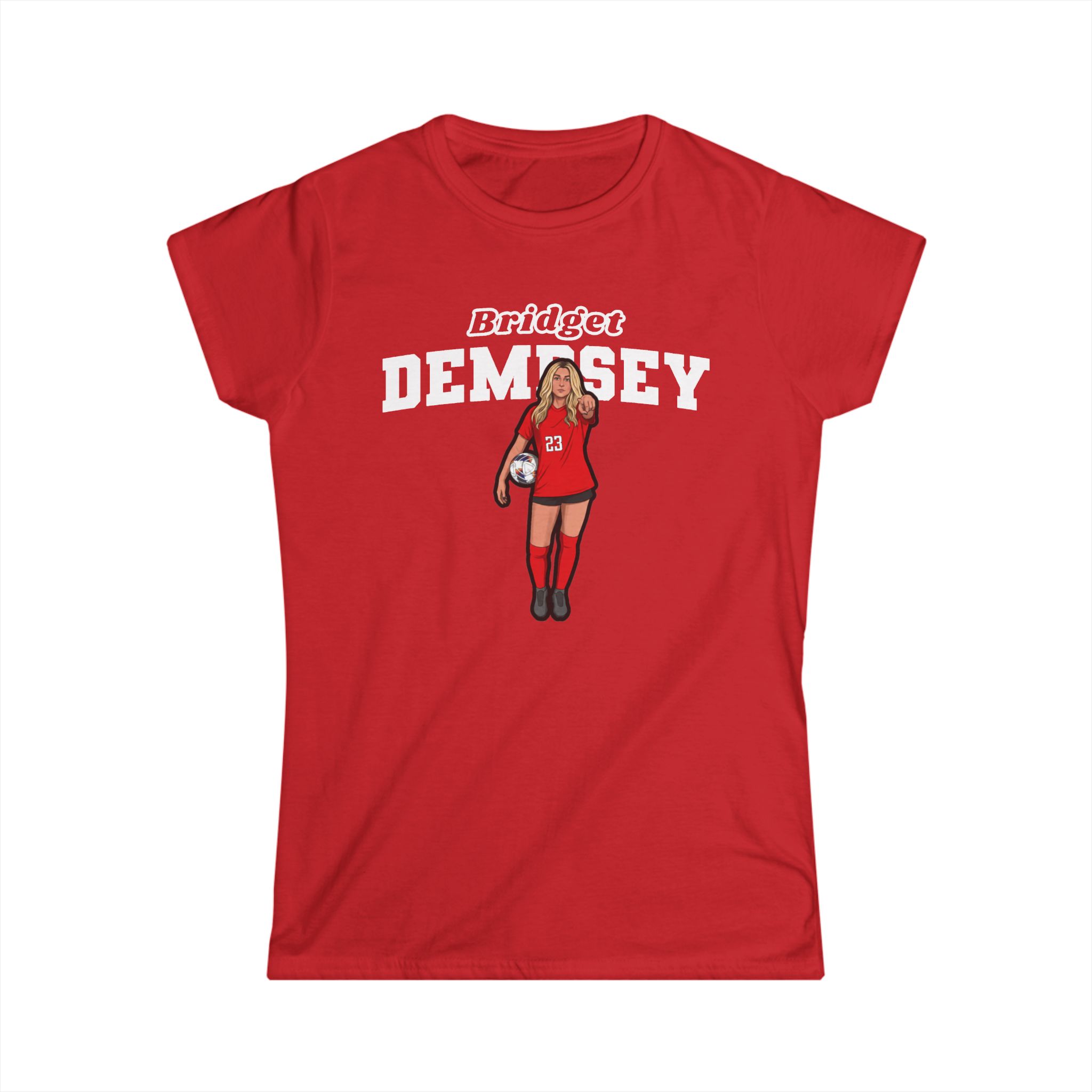 Women's Softstyle Tee — character_name_arch in Red
