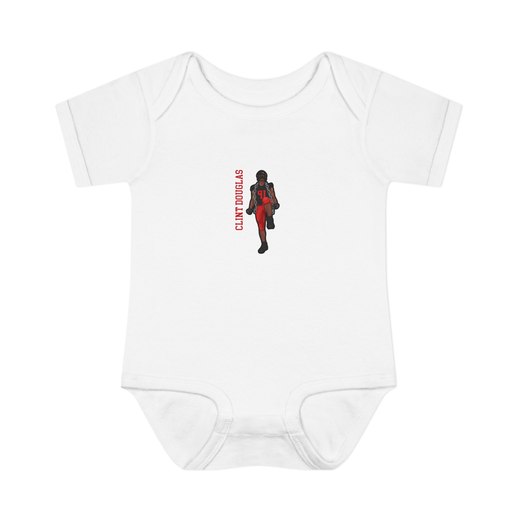 Baby Onesie — character_name_vertical in White