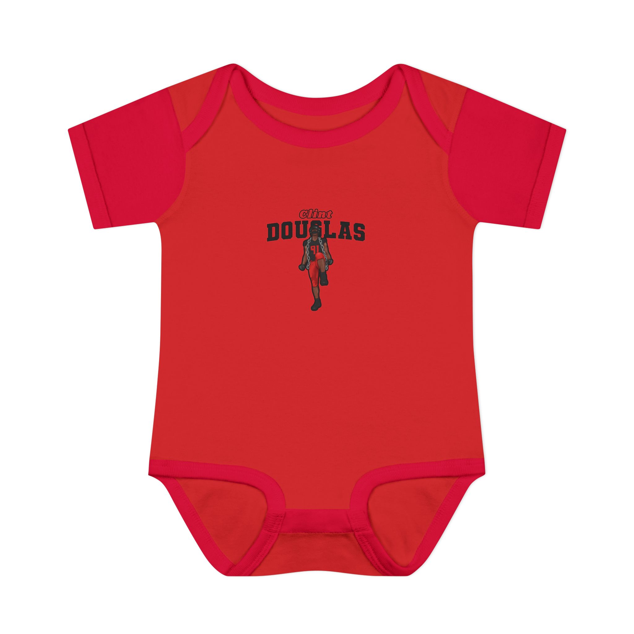 Baby Onesie — character_name_arch in Red