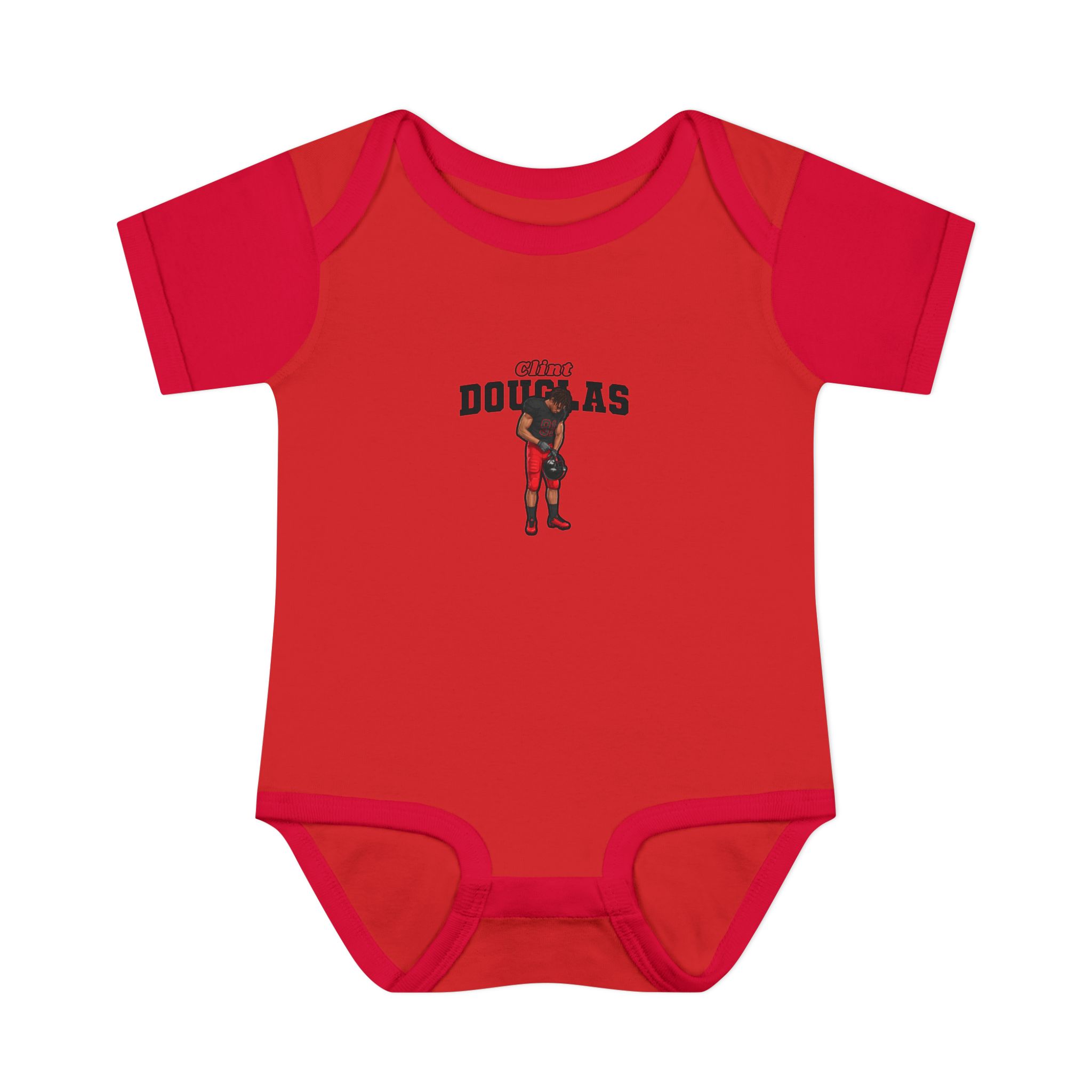 Baby Onesie — character_name_arch in Red