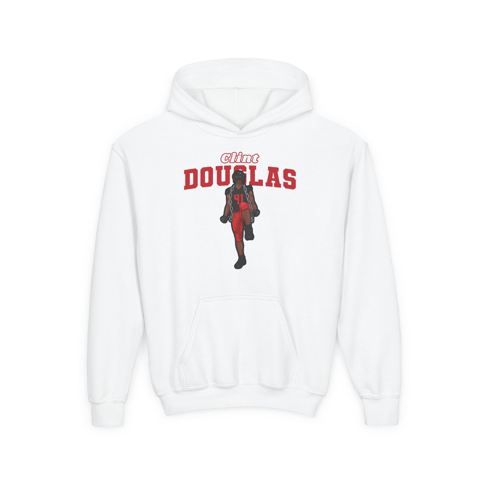 Youth Hoodie — character_name_arch in White